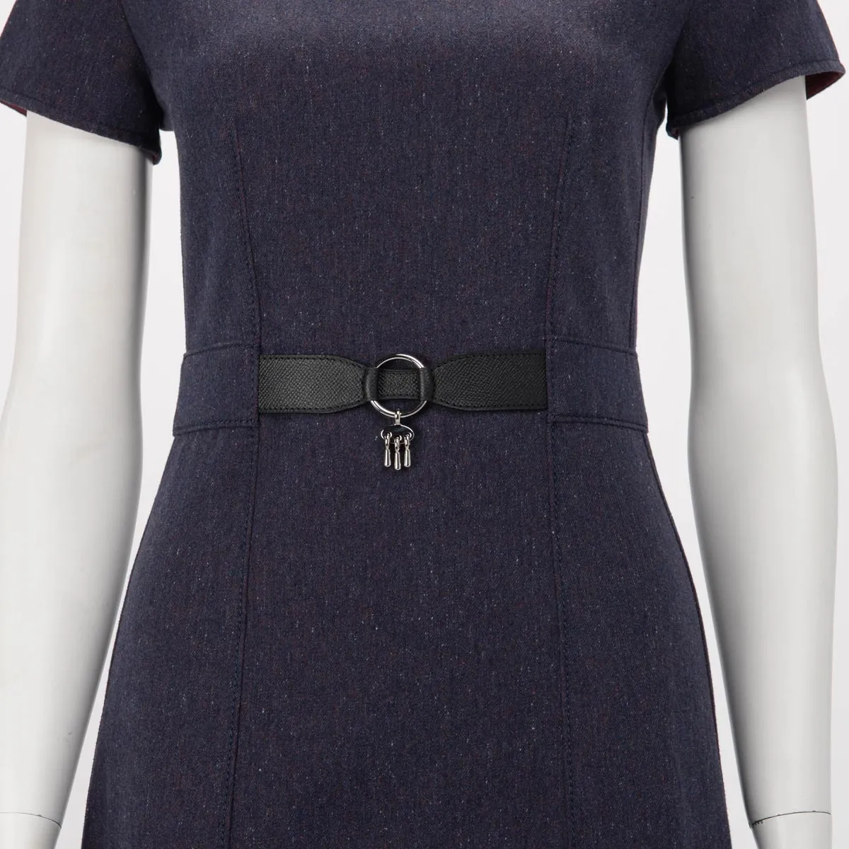 Hermes Bleu Nuit Denim Belted Dress FR 34