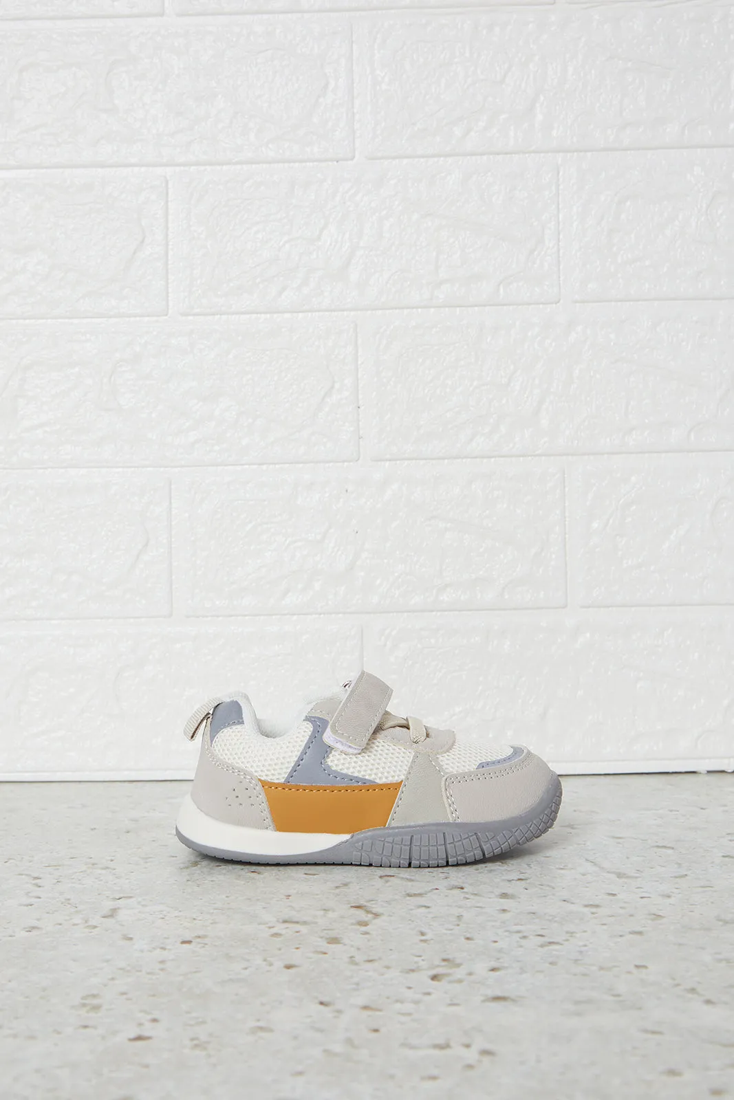 Infant Boys Grey Color Block Sneakers