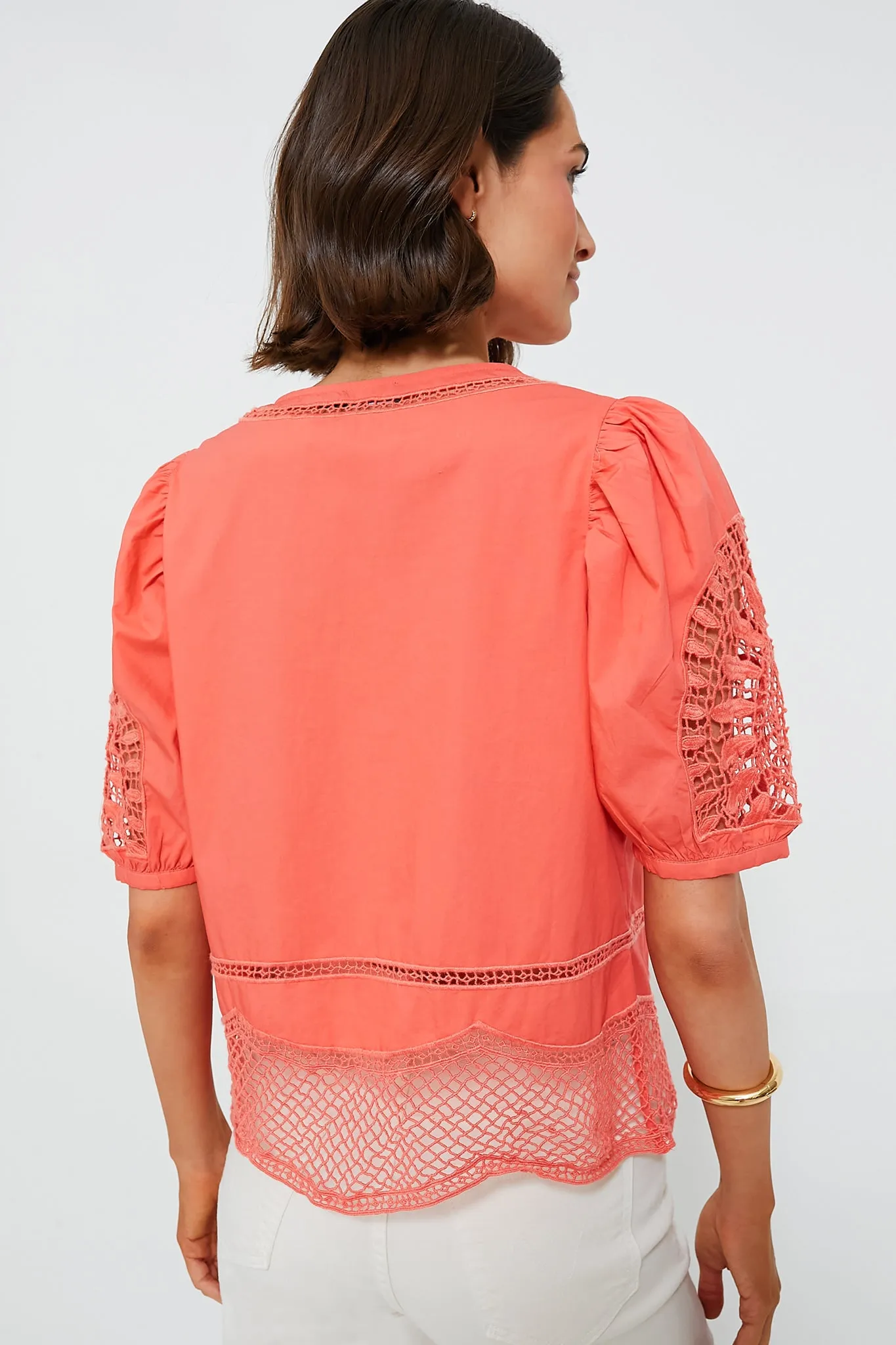 Just Peachy Cotton Eyelet Top