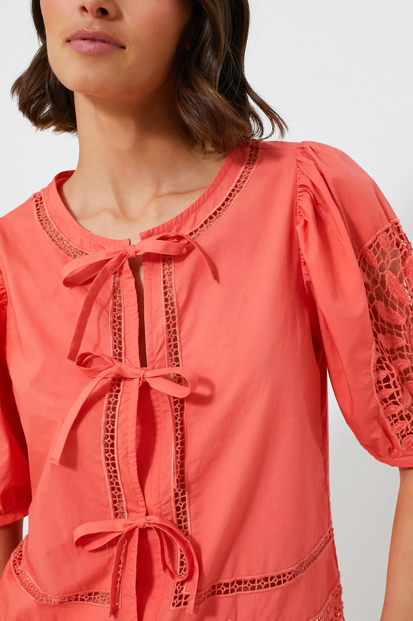 Just Peachy Cotton Eyelet Top