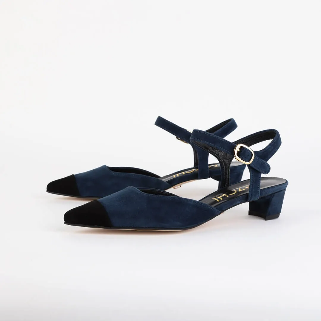 KALMA - suede ankle strap heel