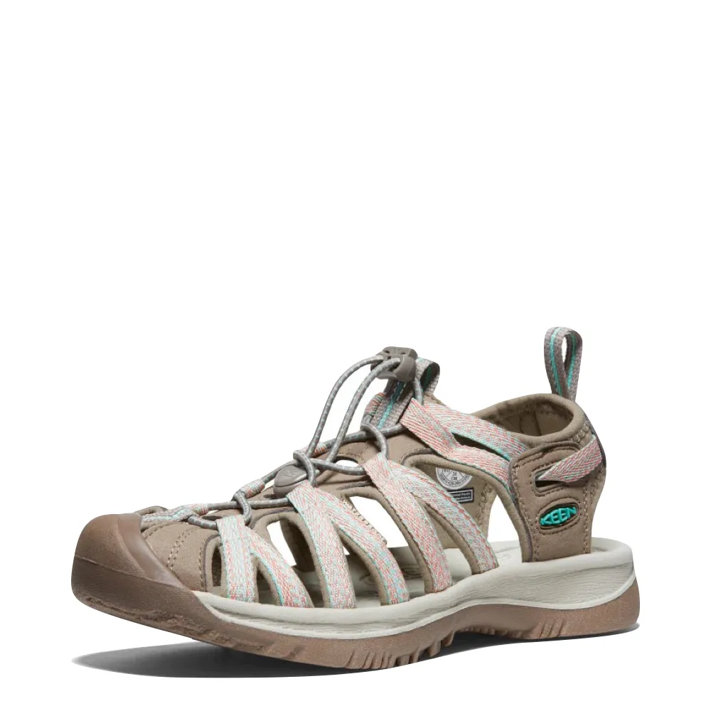 KEEN Women's Whisper Sandal (Taupe/Coral)