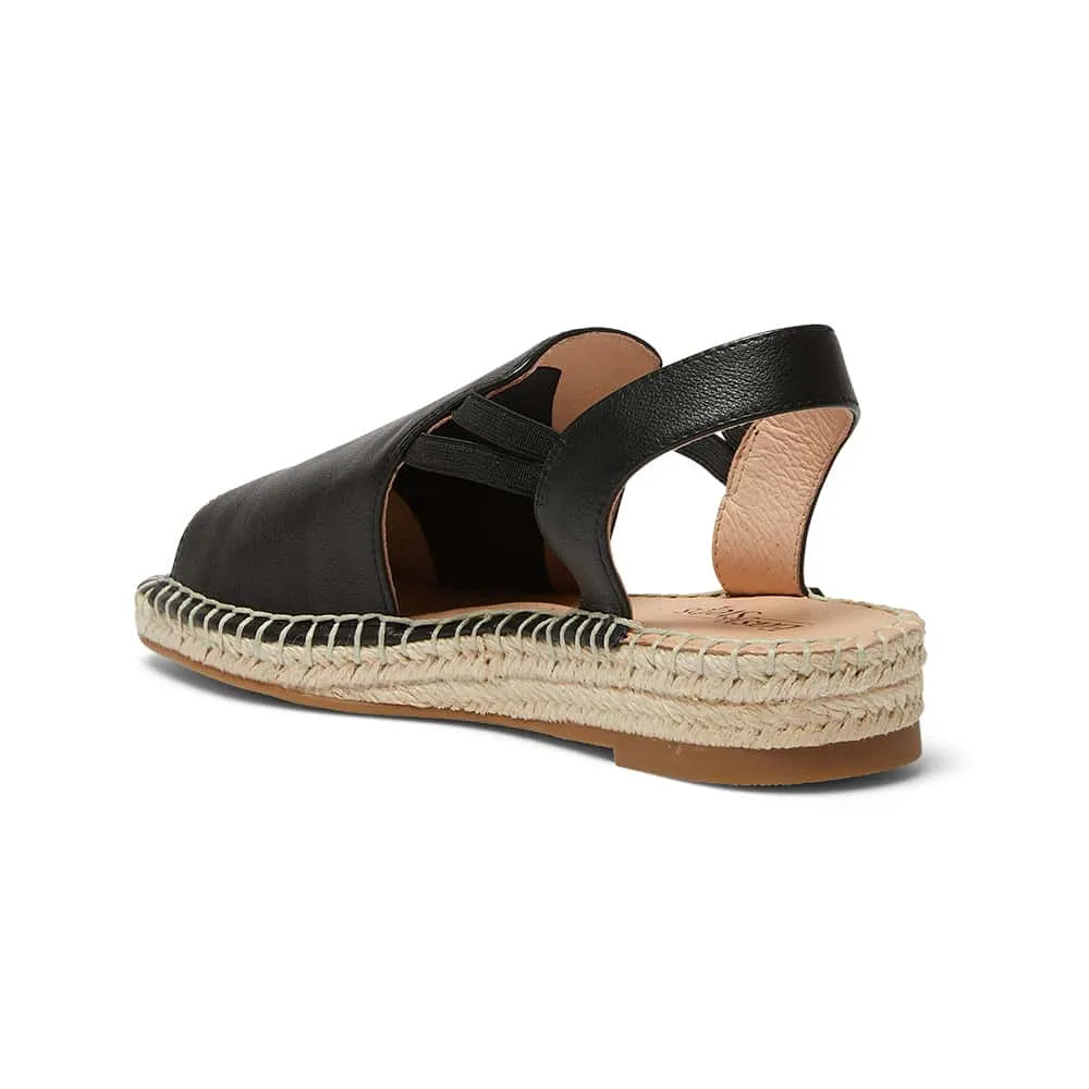 Koko Espadrille in Black Leather