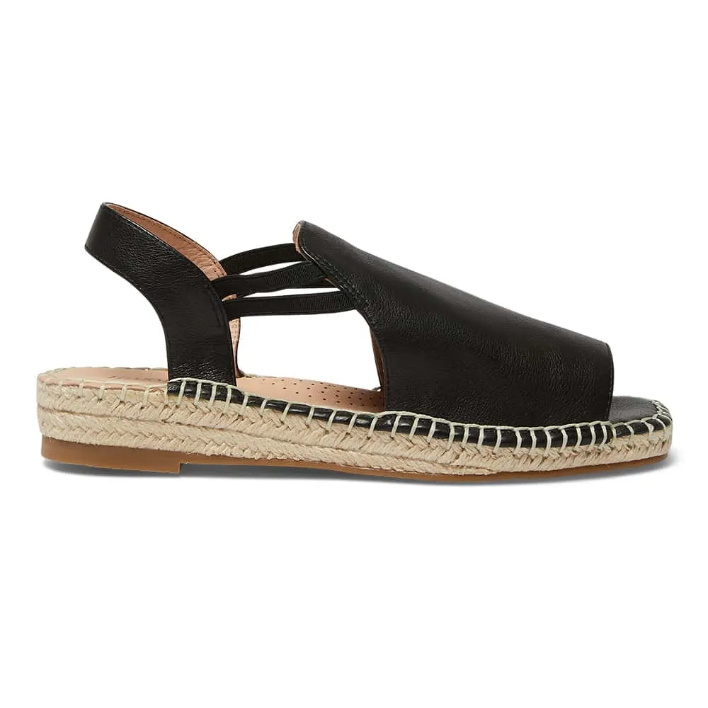 Koko Espadrille in Black Leather