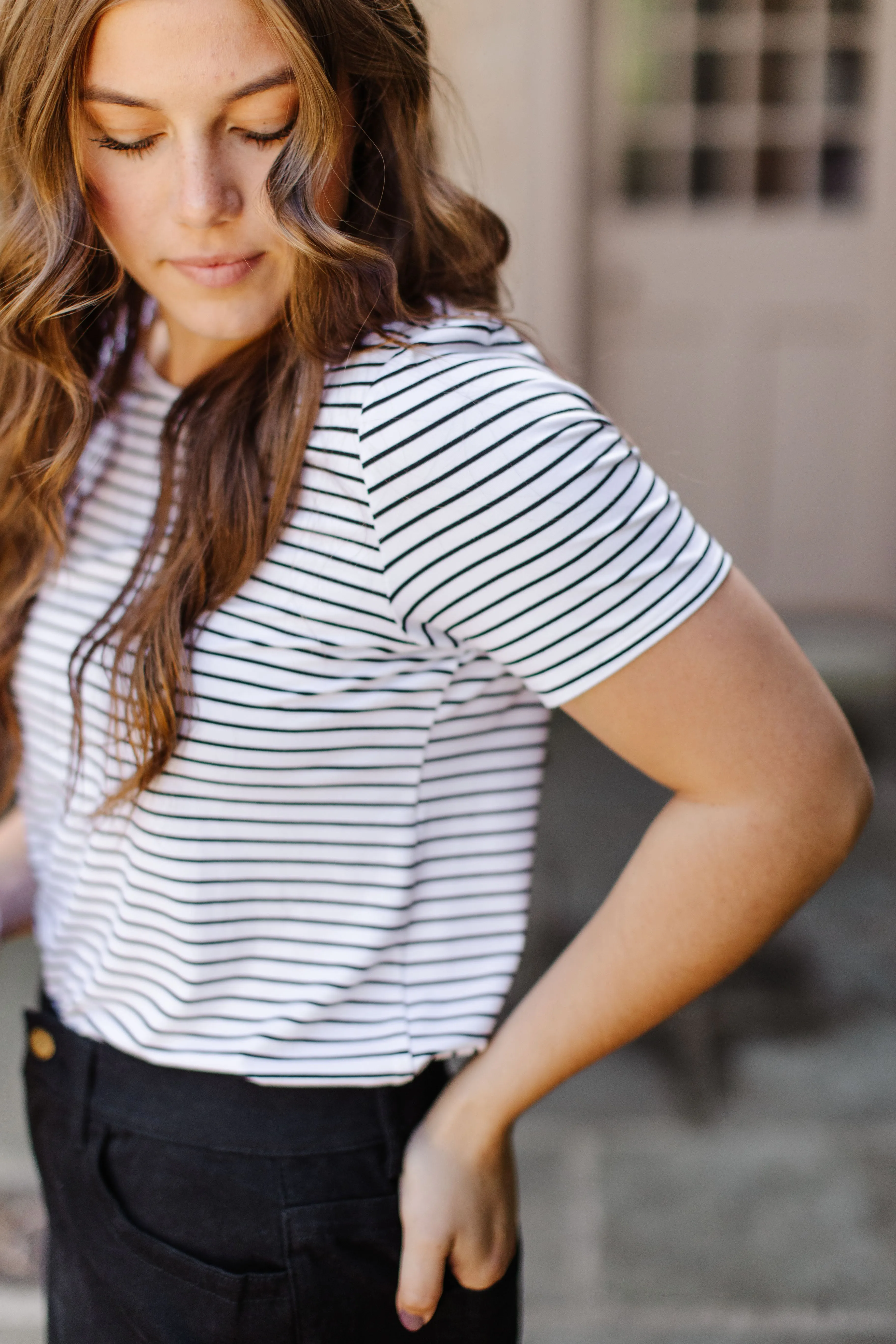 'Lynne' Bamboo Blend Striped Tee