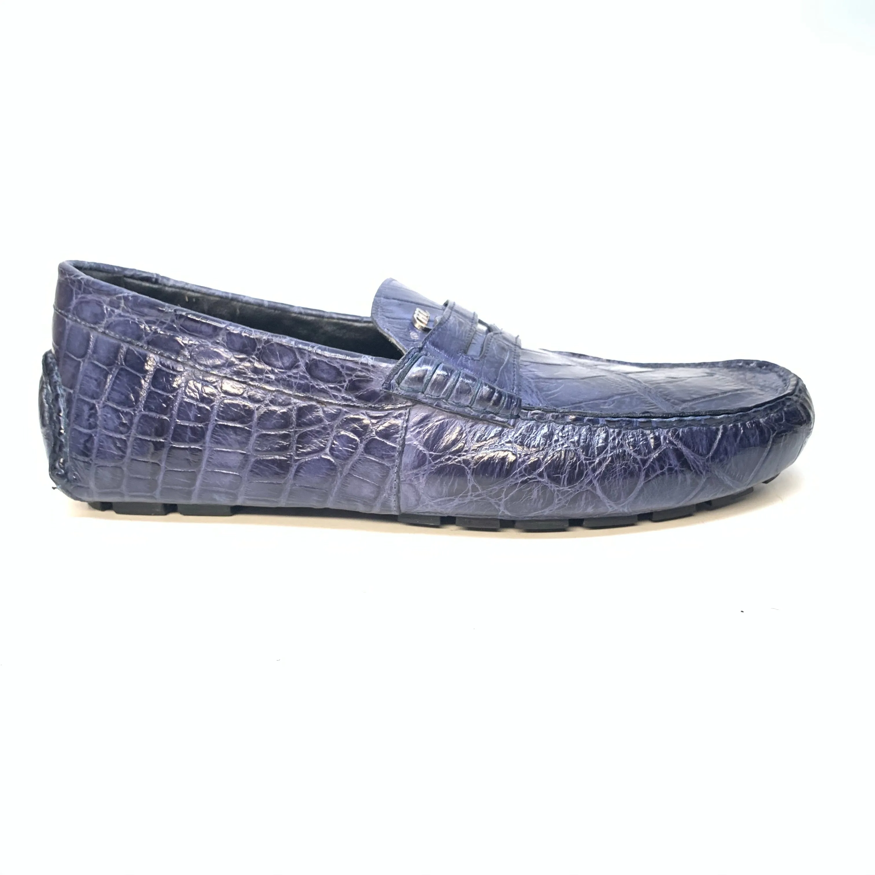 Mauri 3128 Wonder Blue Ercole Alligator Driving Loafers