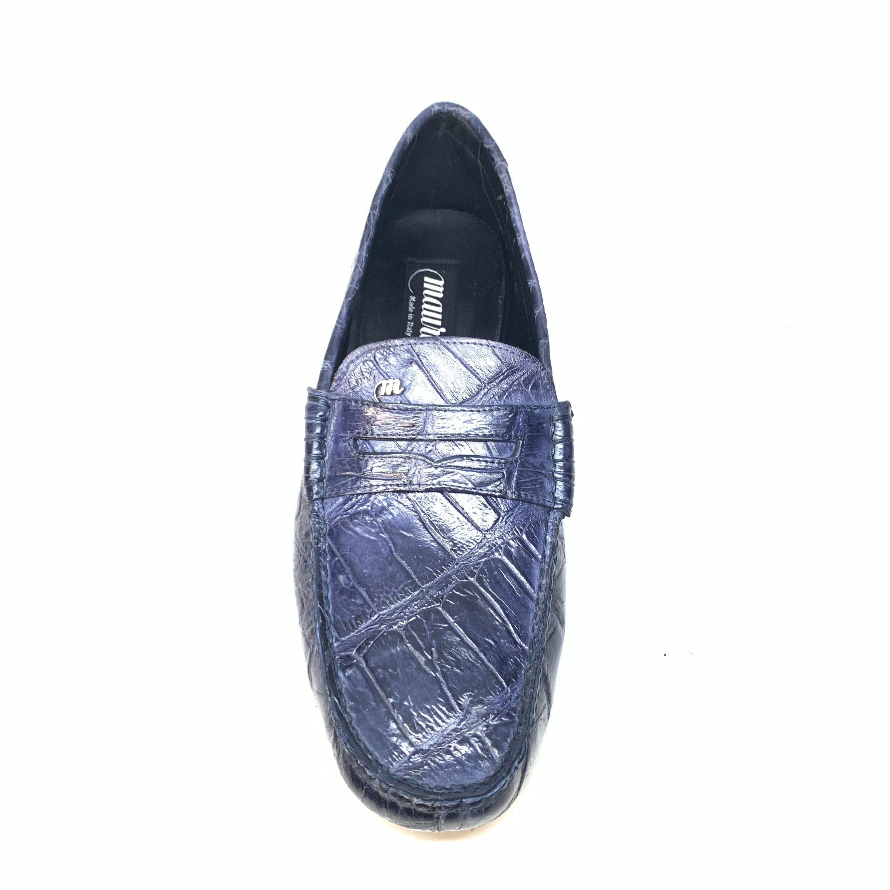 Mauri 3128 Wonder Blue Ercole Alligator Driving Loafers