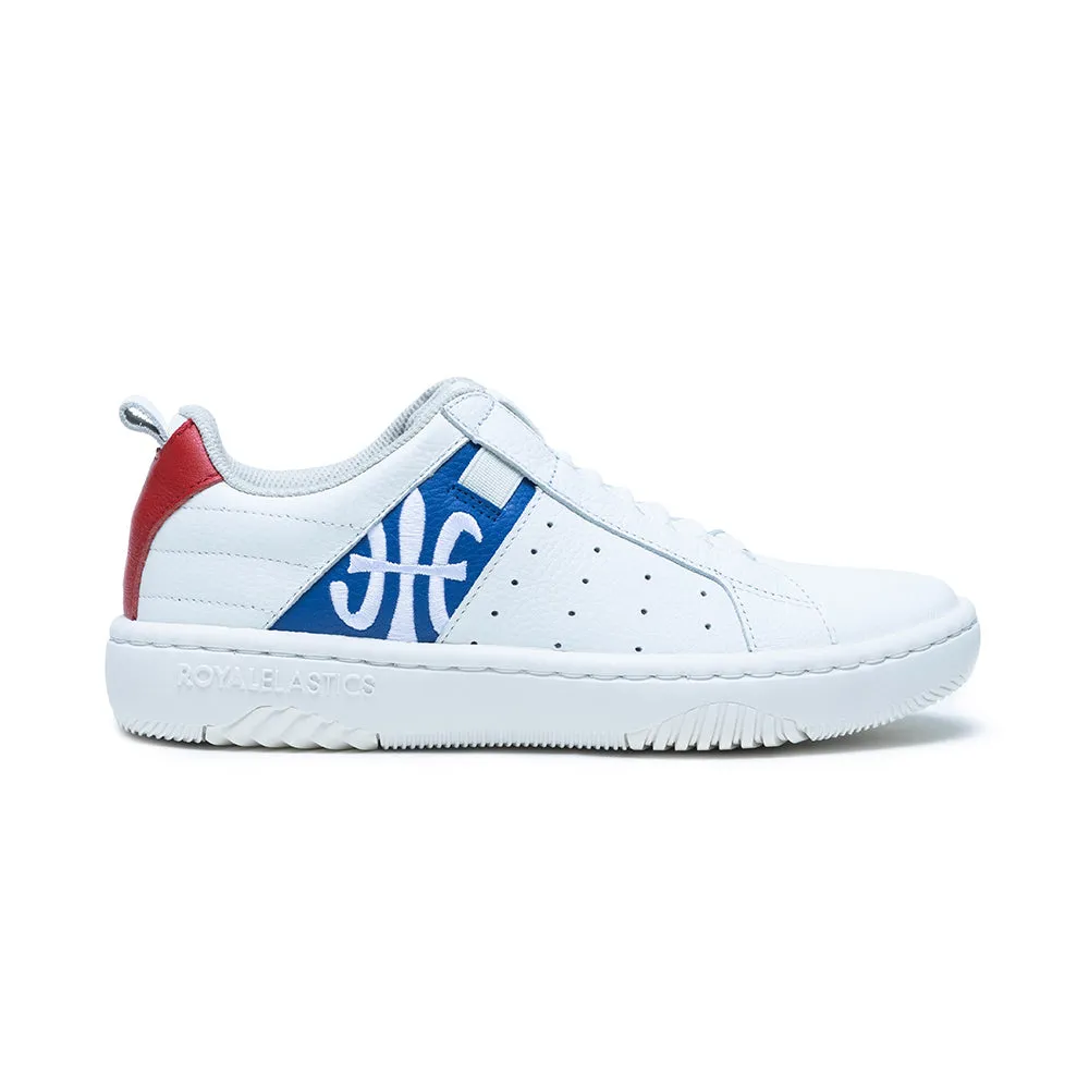 Men's Icon 2.0 White Blue Red Logo Leather Sneakers 06522-015