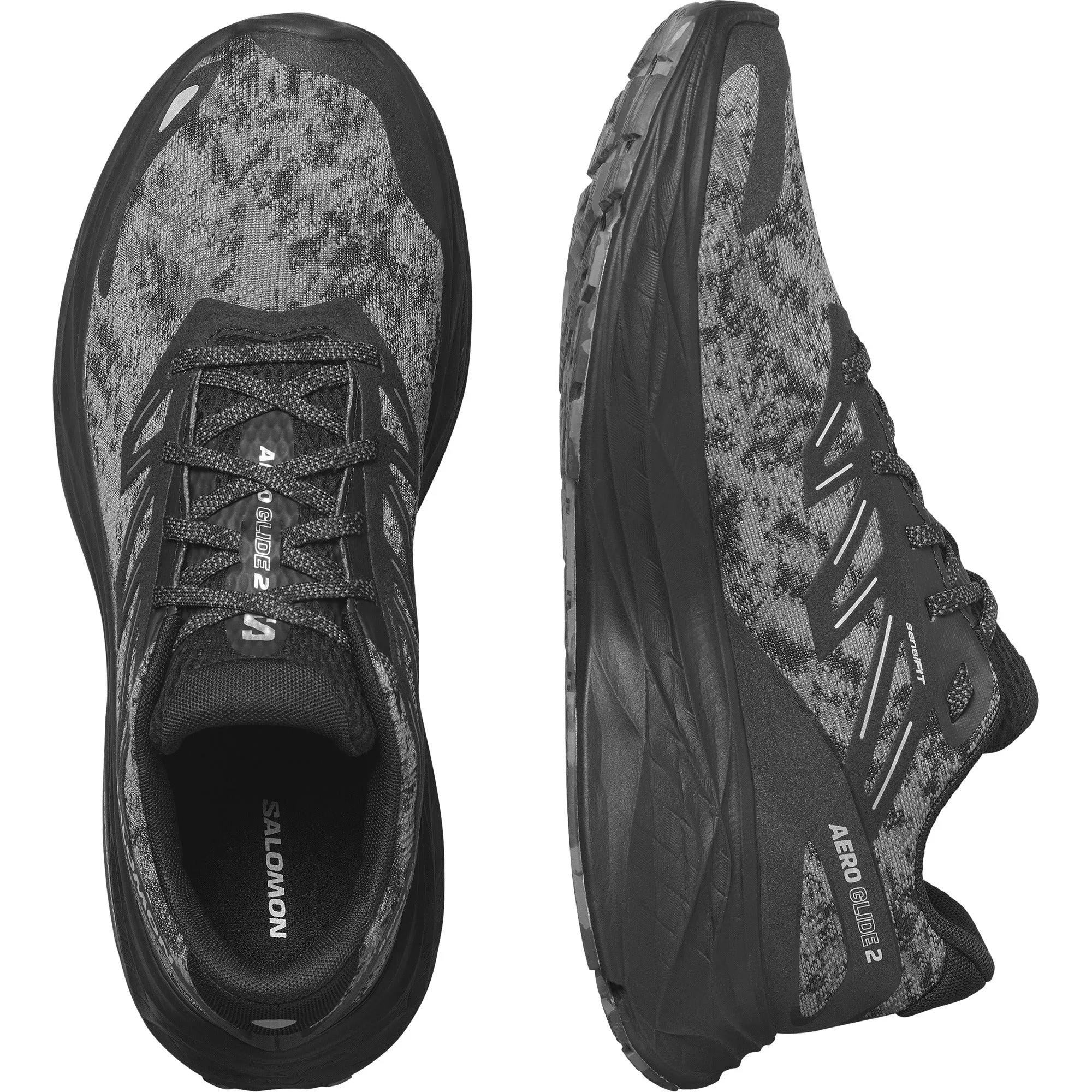 Men's Salomon Aero Glide 2 Black Phantom Ghost Trainers