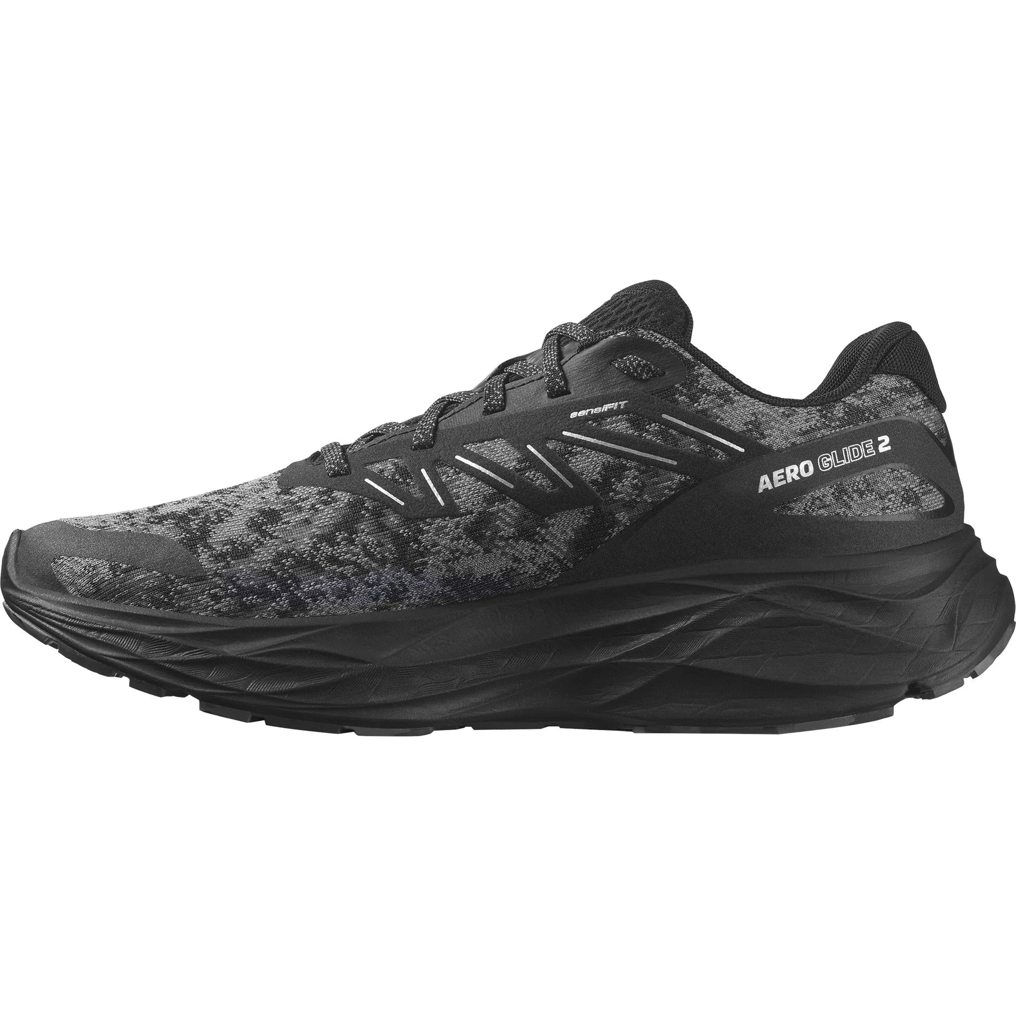 Men's Salomon Aero Glide 2 Black Phantom Ghost Trainers