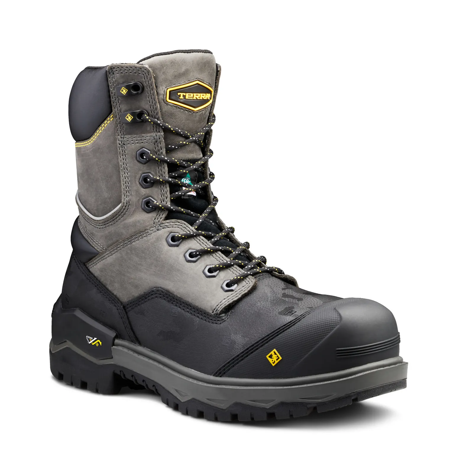 Men's Terra Grey Gantry 8" Waterproof Composite Toe Safety Work Boot 4NRQGY