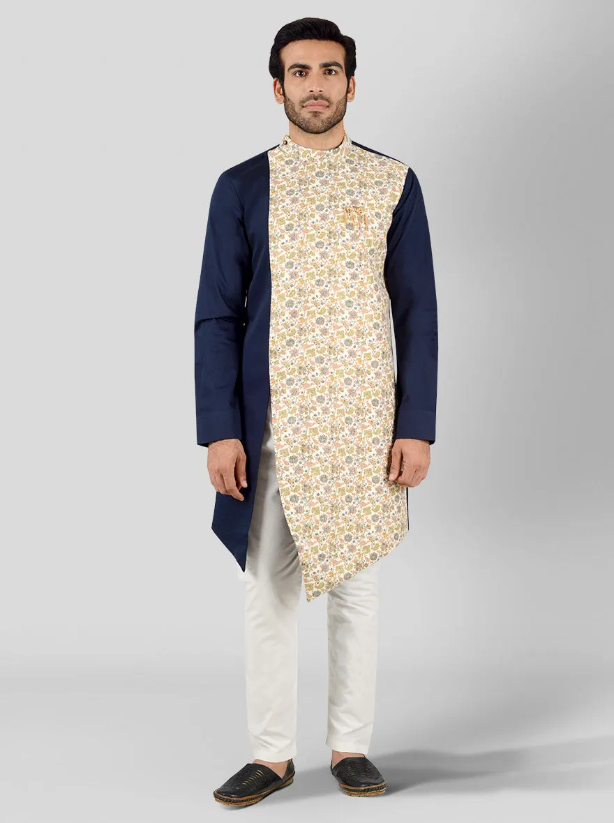 Navy Blue & Beige Kurta | Azania