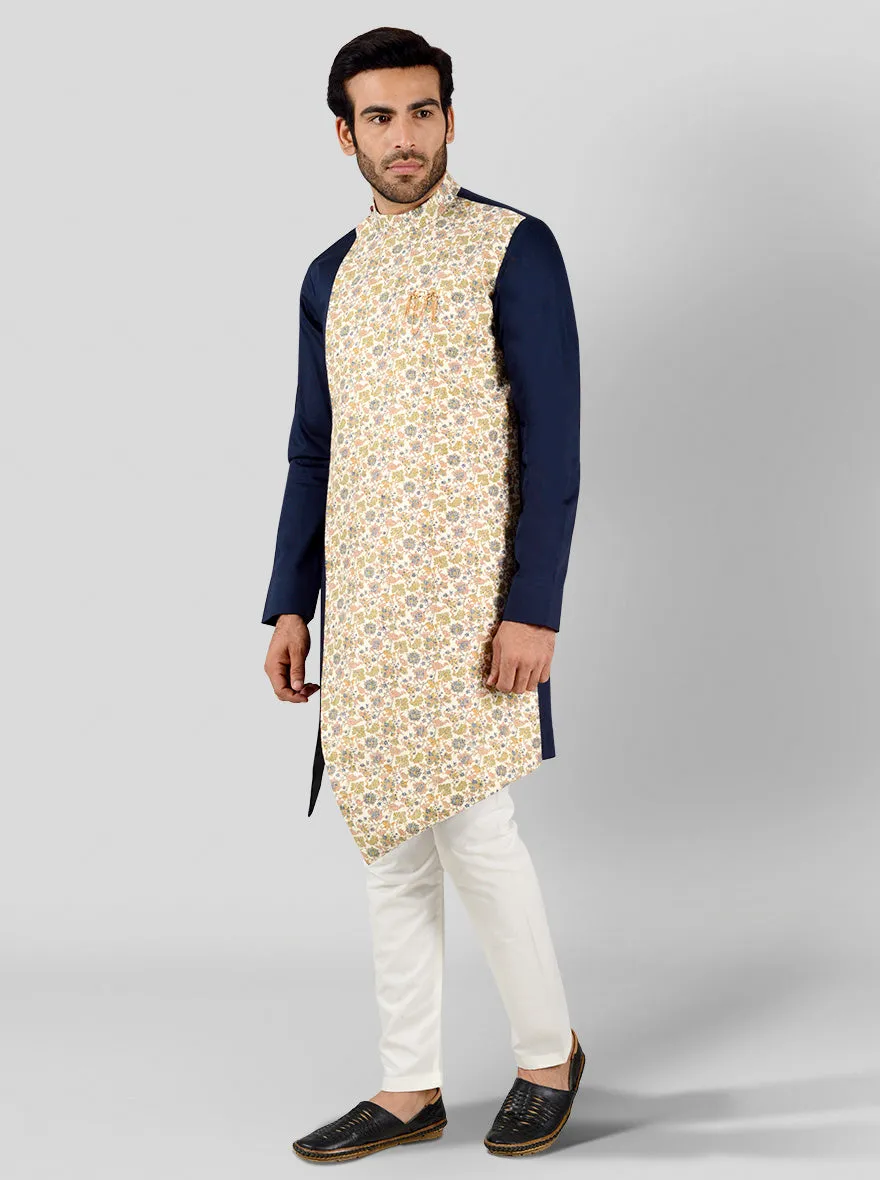 Navy Blue & Beige Kurta | Azania