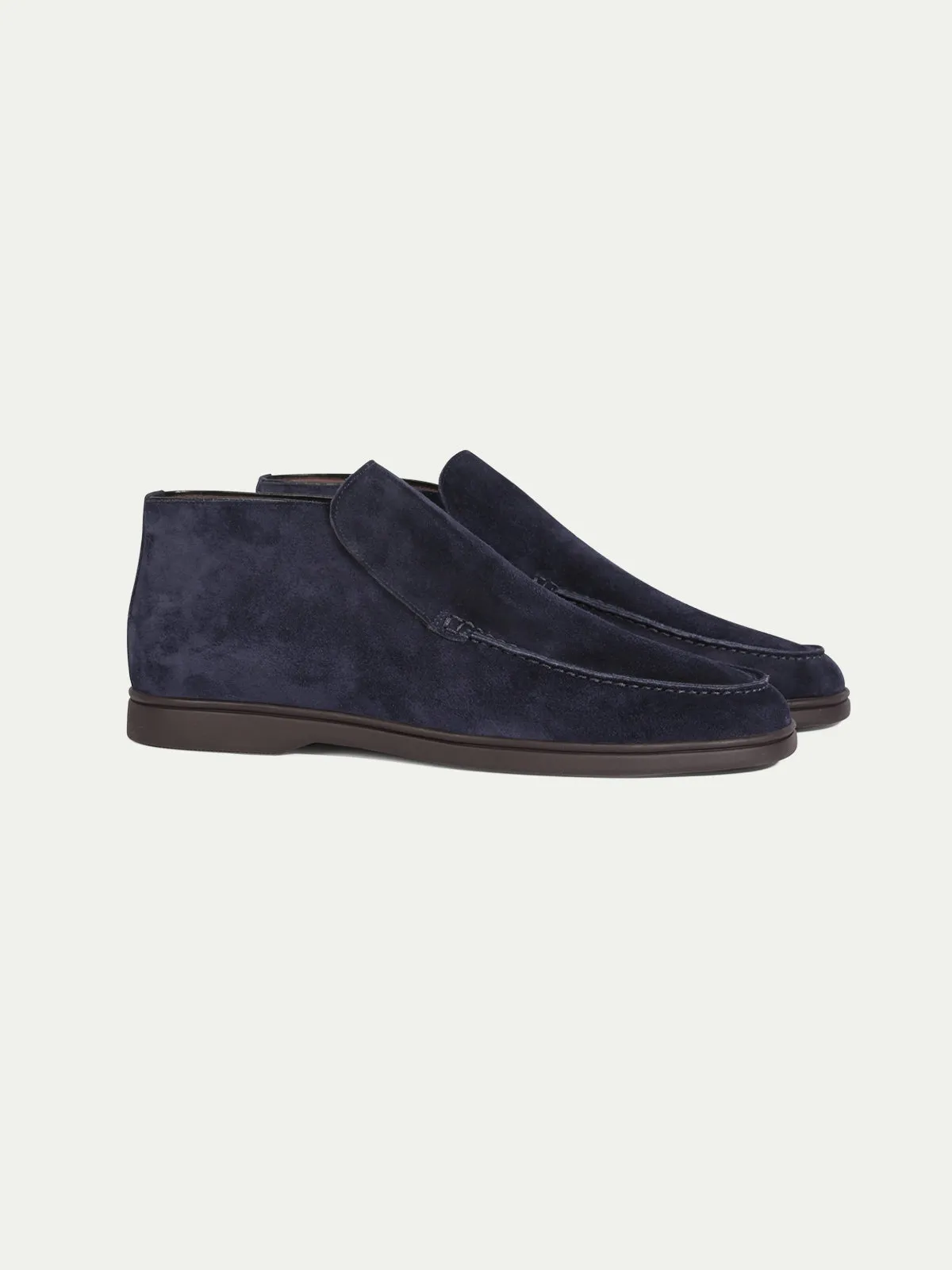 Navy City Loafer with Lamb Shearling Footbed