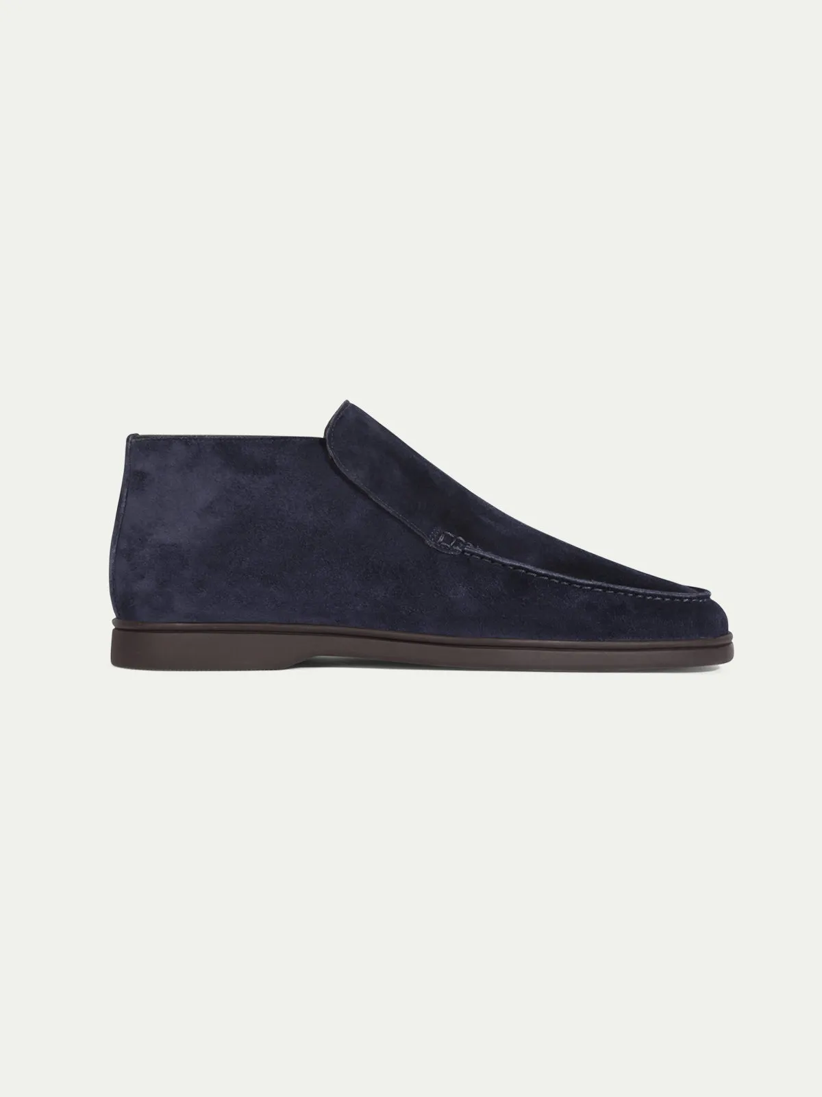 Navy City Loafer with Lamb Shearling Footbed