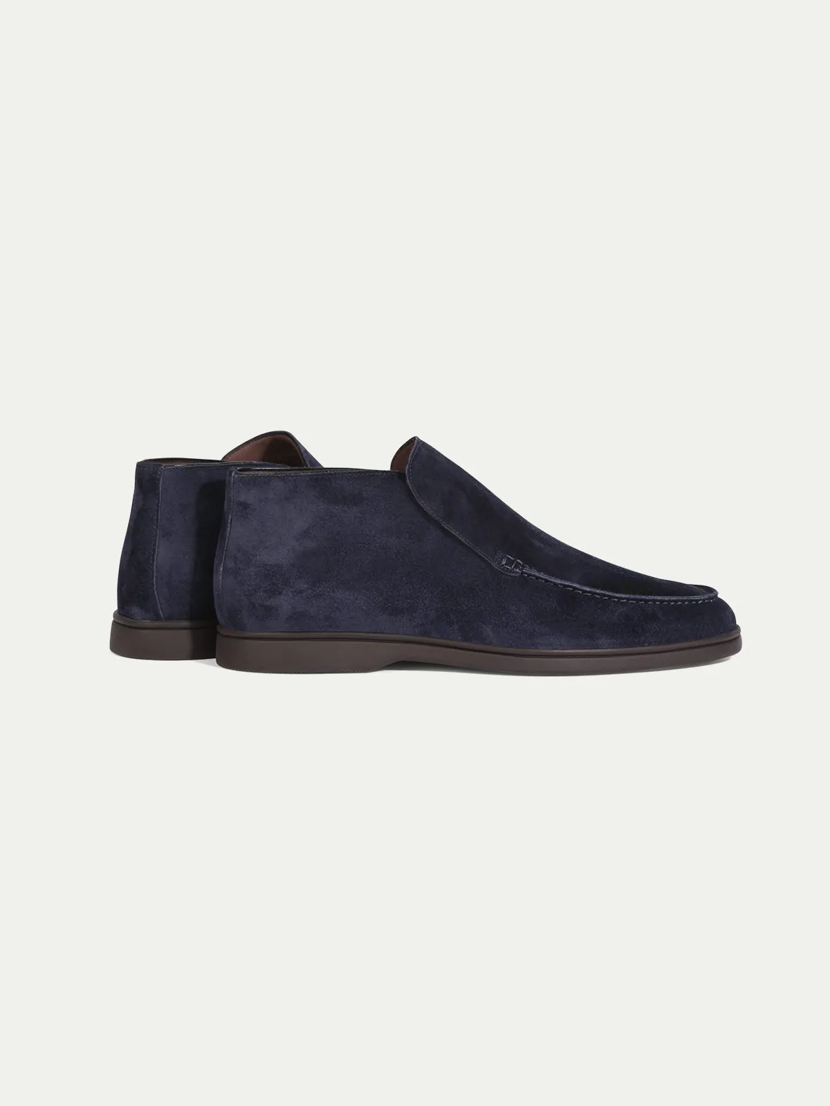 Navy City Loafer with Lamb Shearling Footbed