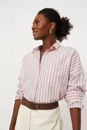 Pink Jo Shirt in Striped Poplin