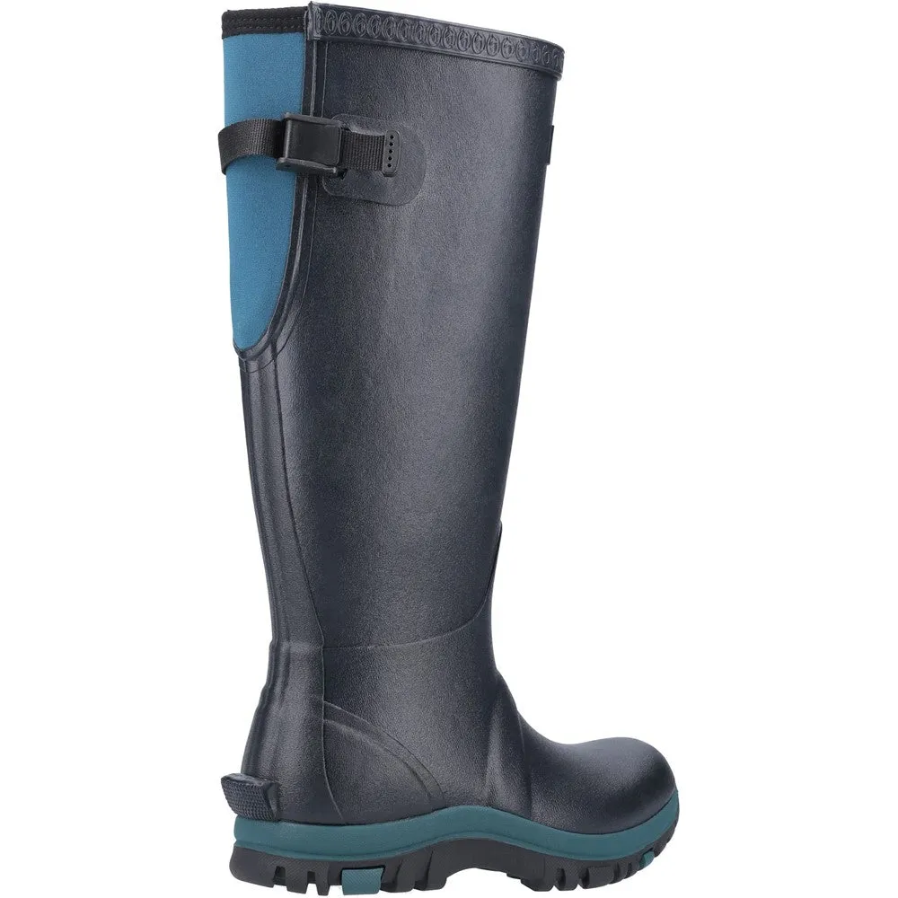 Realm Adjustable Wellingtons Navy/Teal