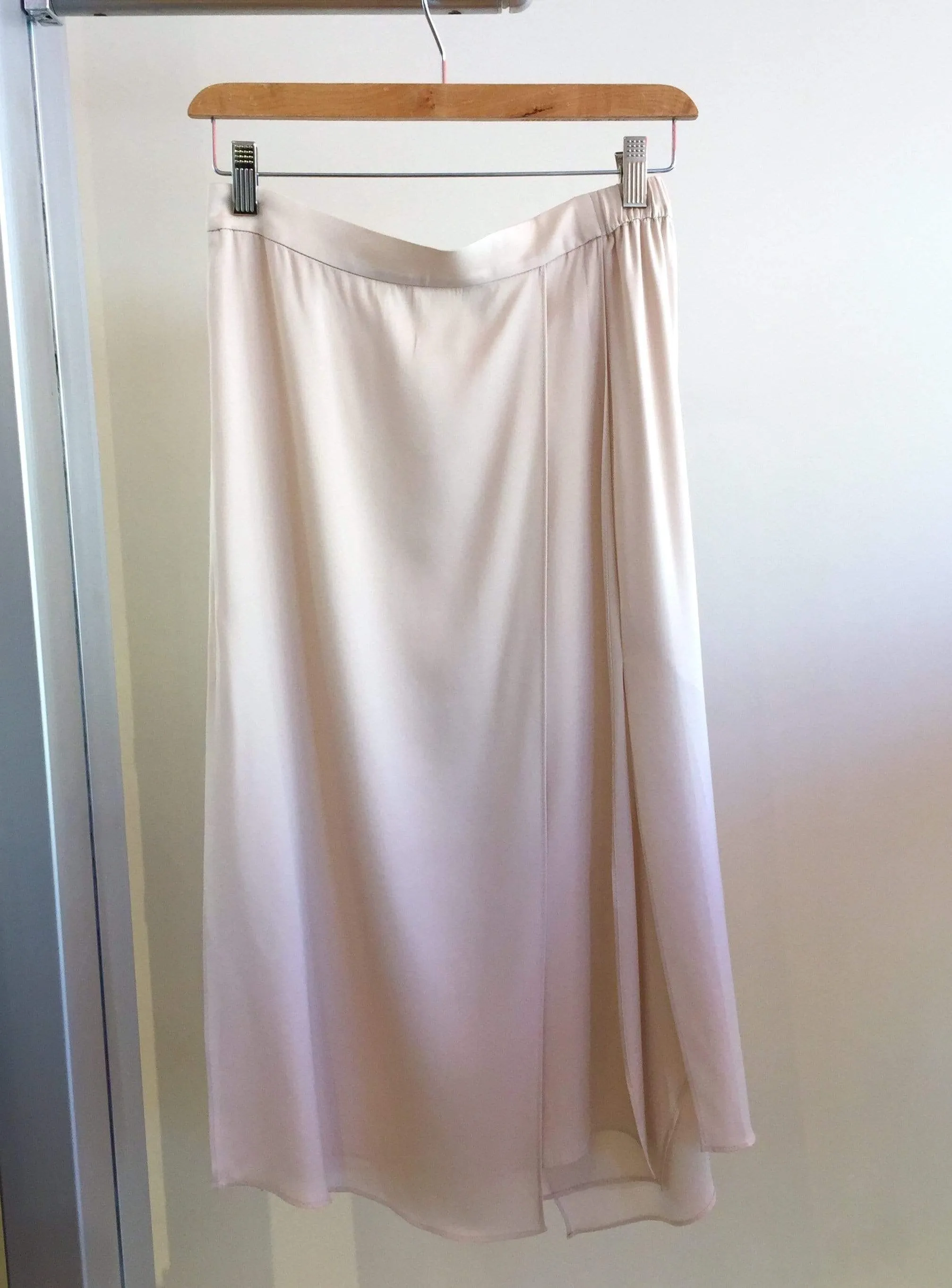 Repeat Cashmere - silk skirt layered in Powder color