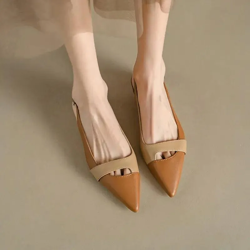 Retro Chic Closed Toe Pointed Pumps: Fashionable Summer Sandals