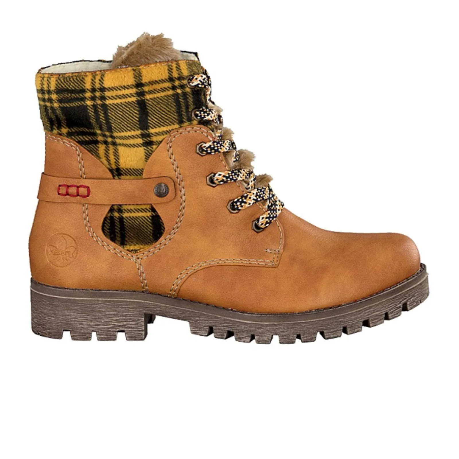 Rieker Payton 785G1-68 Mid Boot (Women) - Ocker/Yellow-Black/Steppe