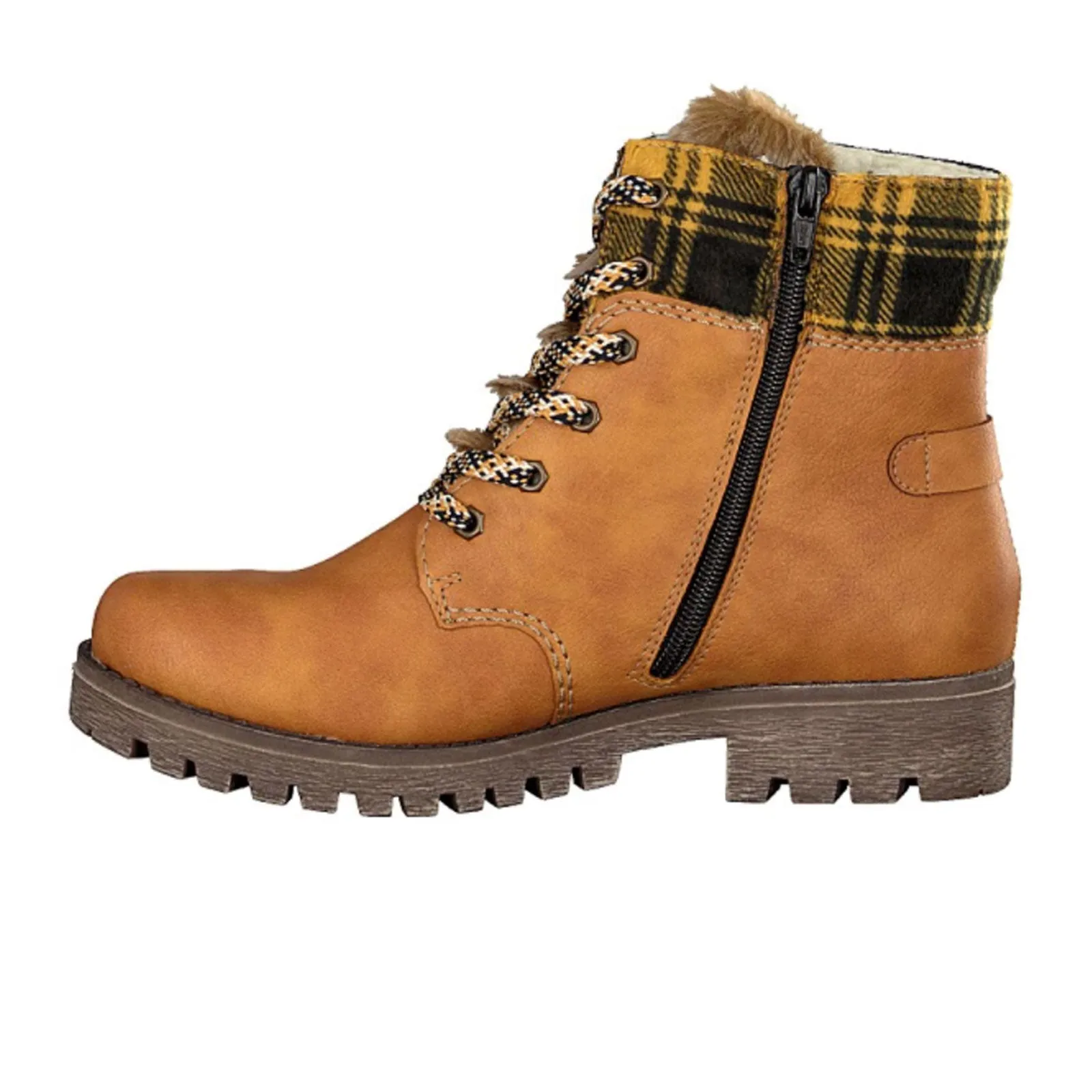 Rieker Payton 785G1-68 Mid Boot (Women) - Ocker/Yellow-Black/Steppe