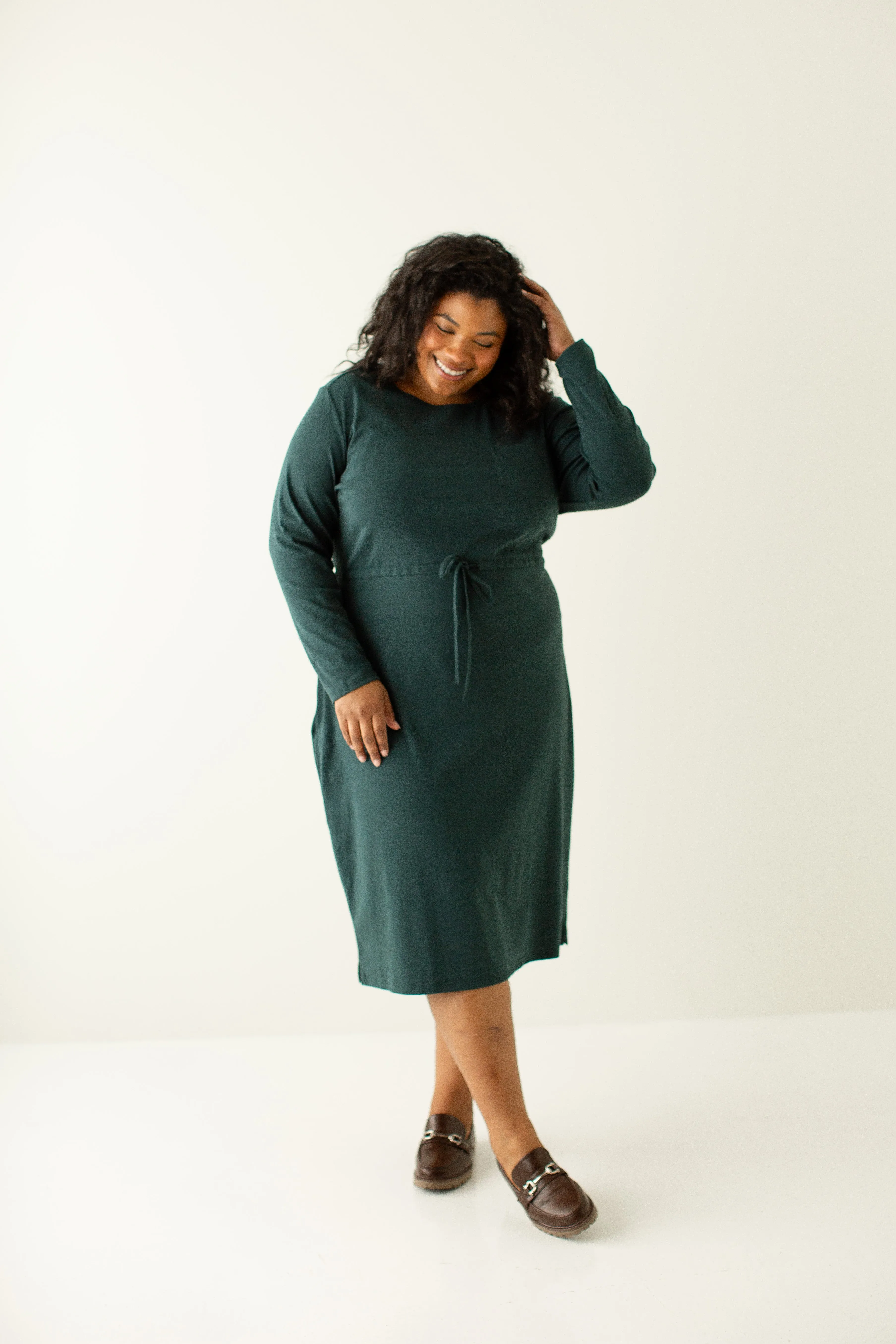 'Rosina' Cotton Blend Long Sleeve Dress