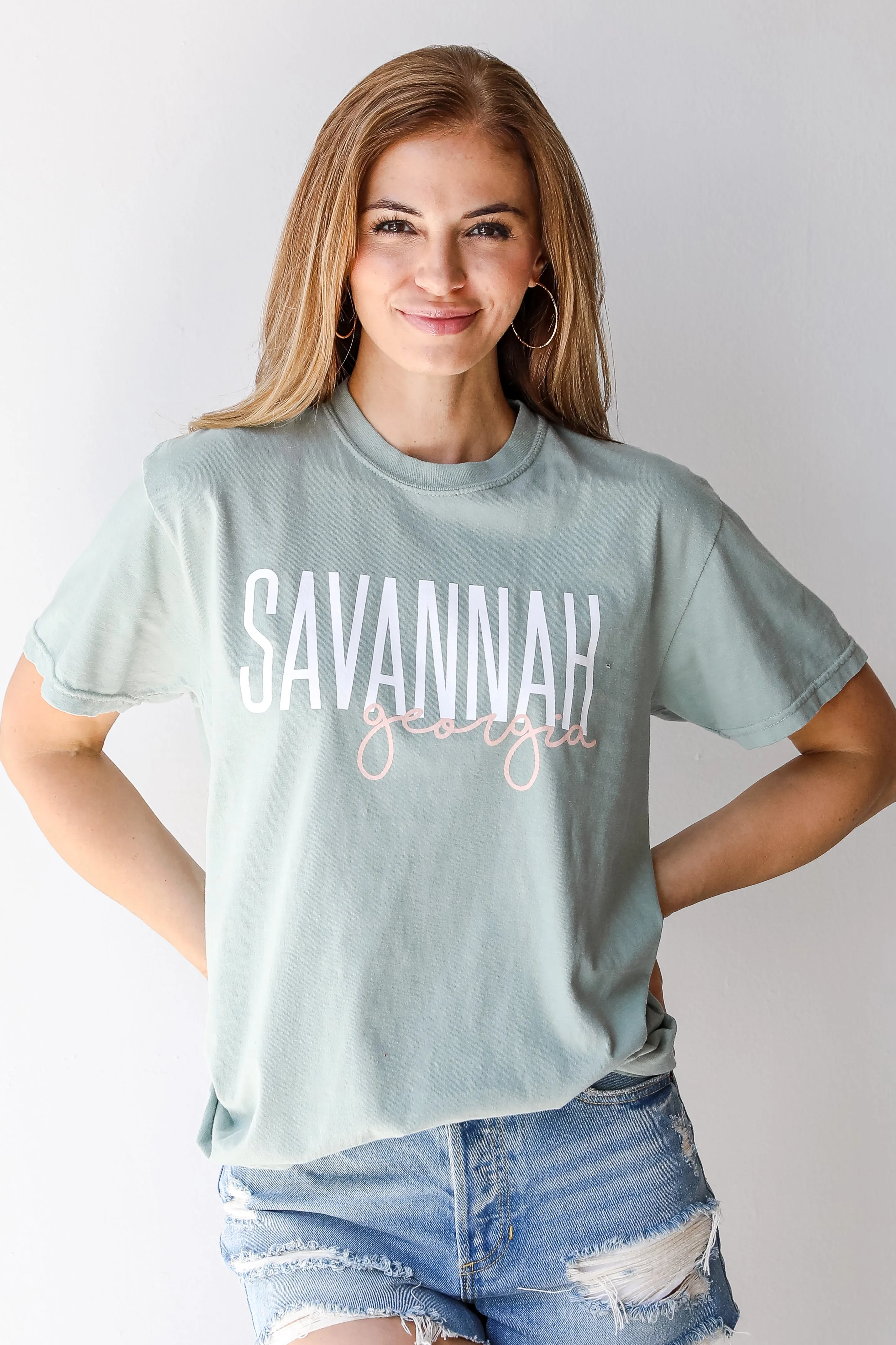 Sage Savannah Georgia Script Tee