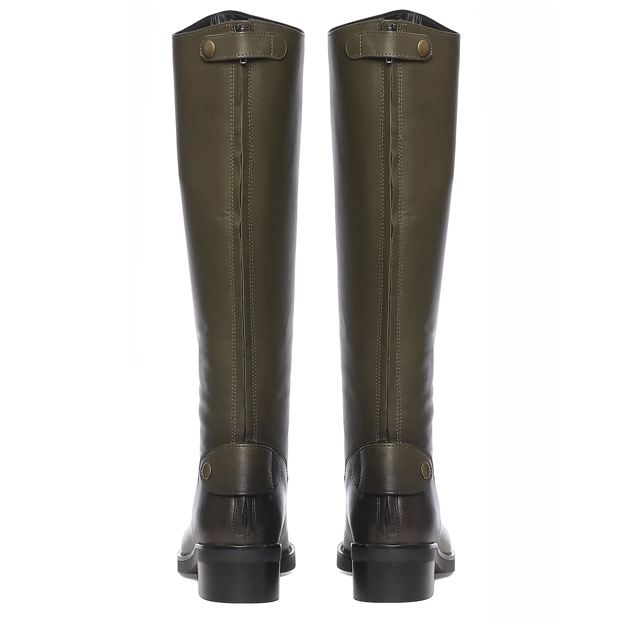 Saint Chloe Olive Leather Knee High Boots