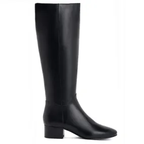 Stylish Saint Ivanna Black Leather Knee High Boots