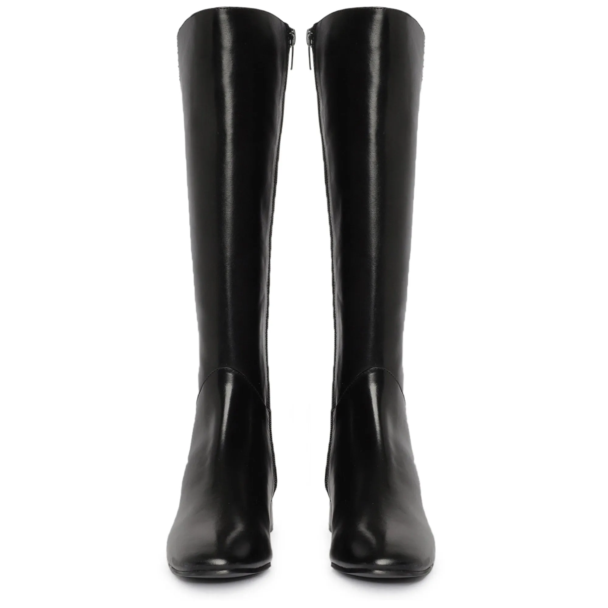 Stylish Saint Ivanna Black Leather Knee High Boots