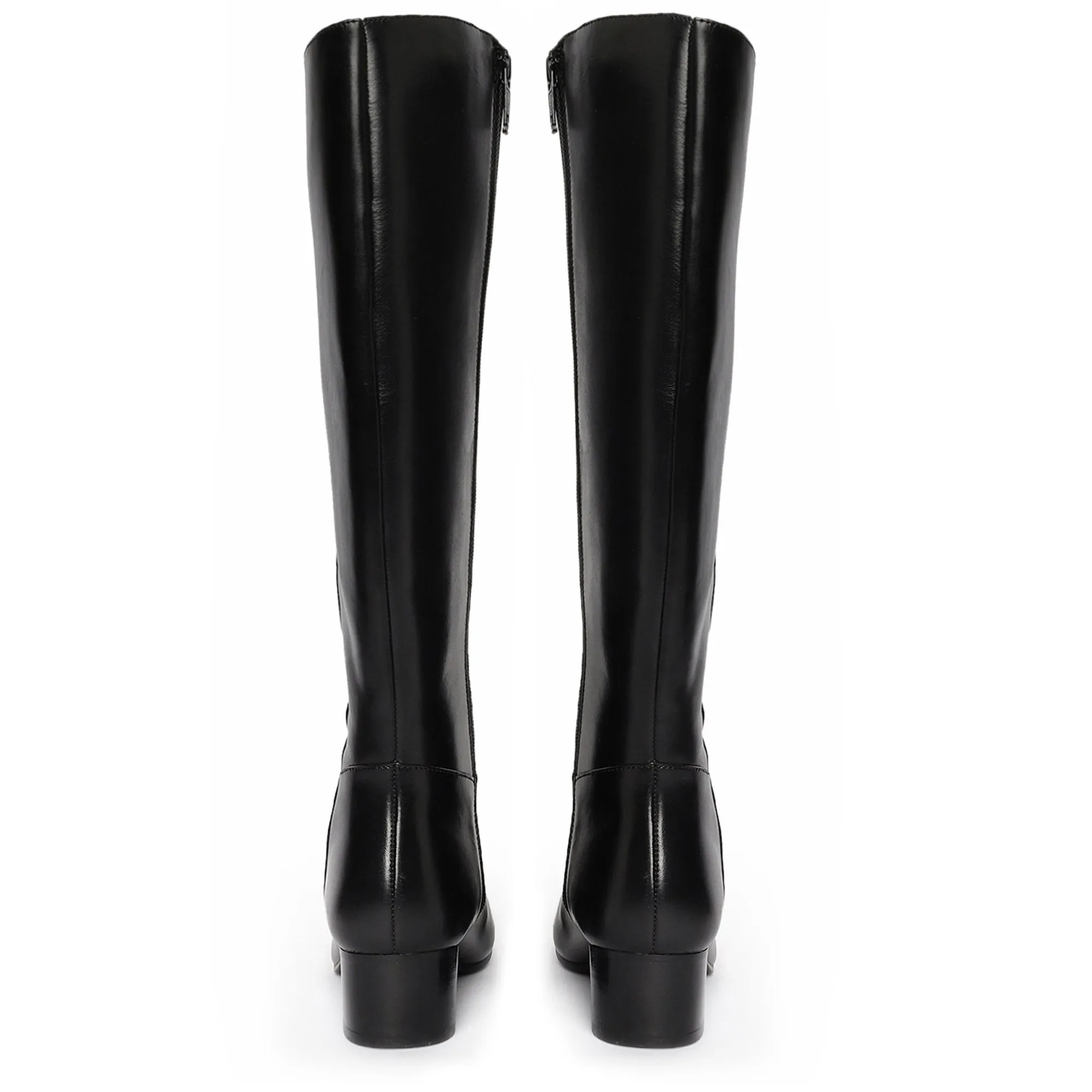 Stylish Saint Ivanna Black Leather Knee High Boots