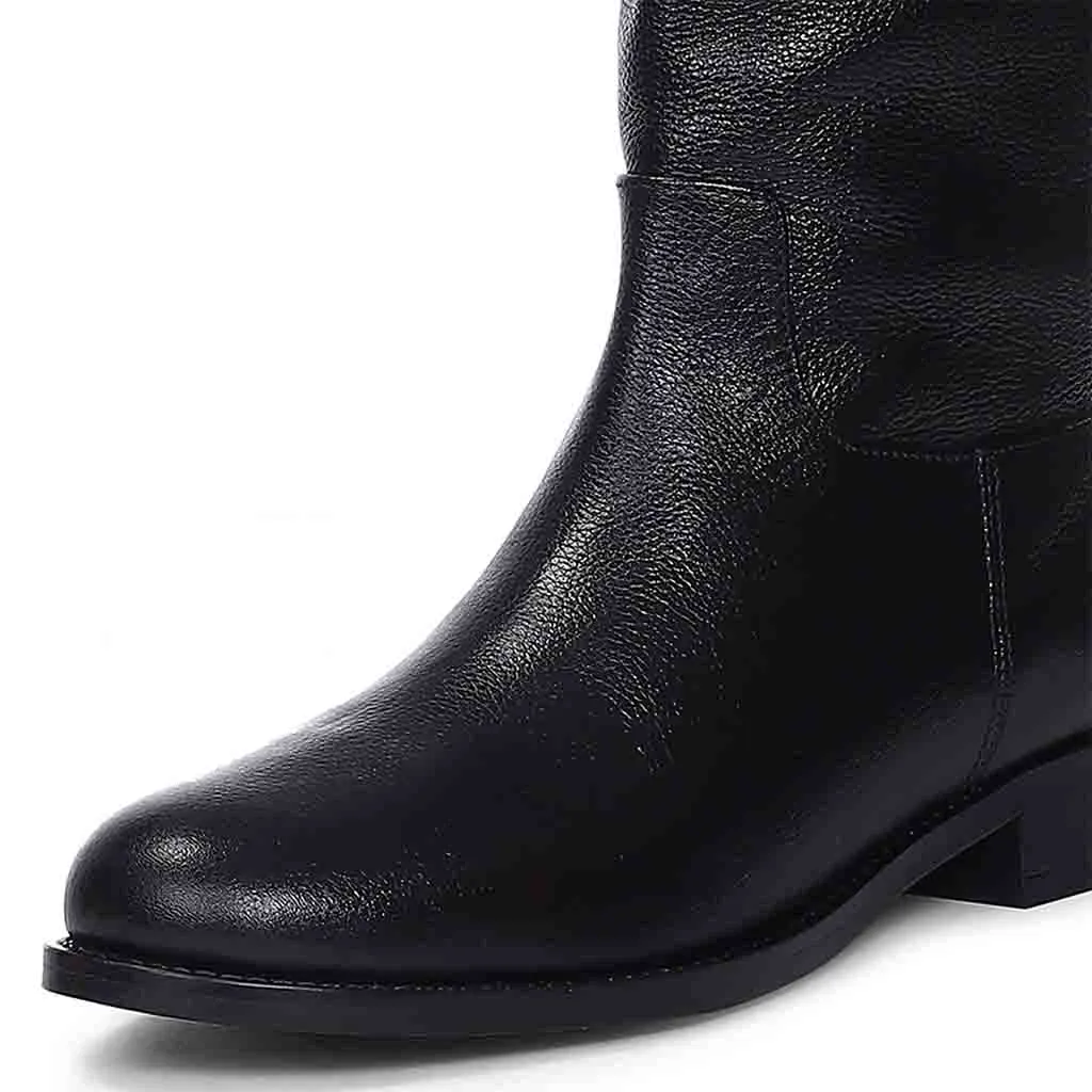 Saint Martina Black Leather High Ankle Boots