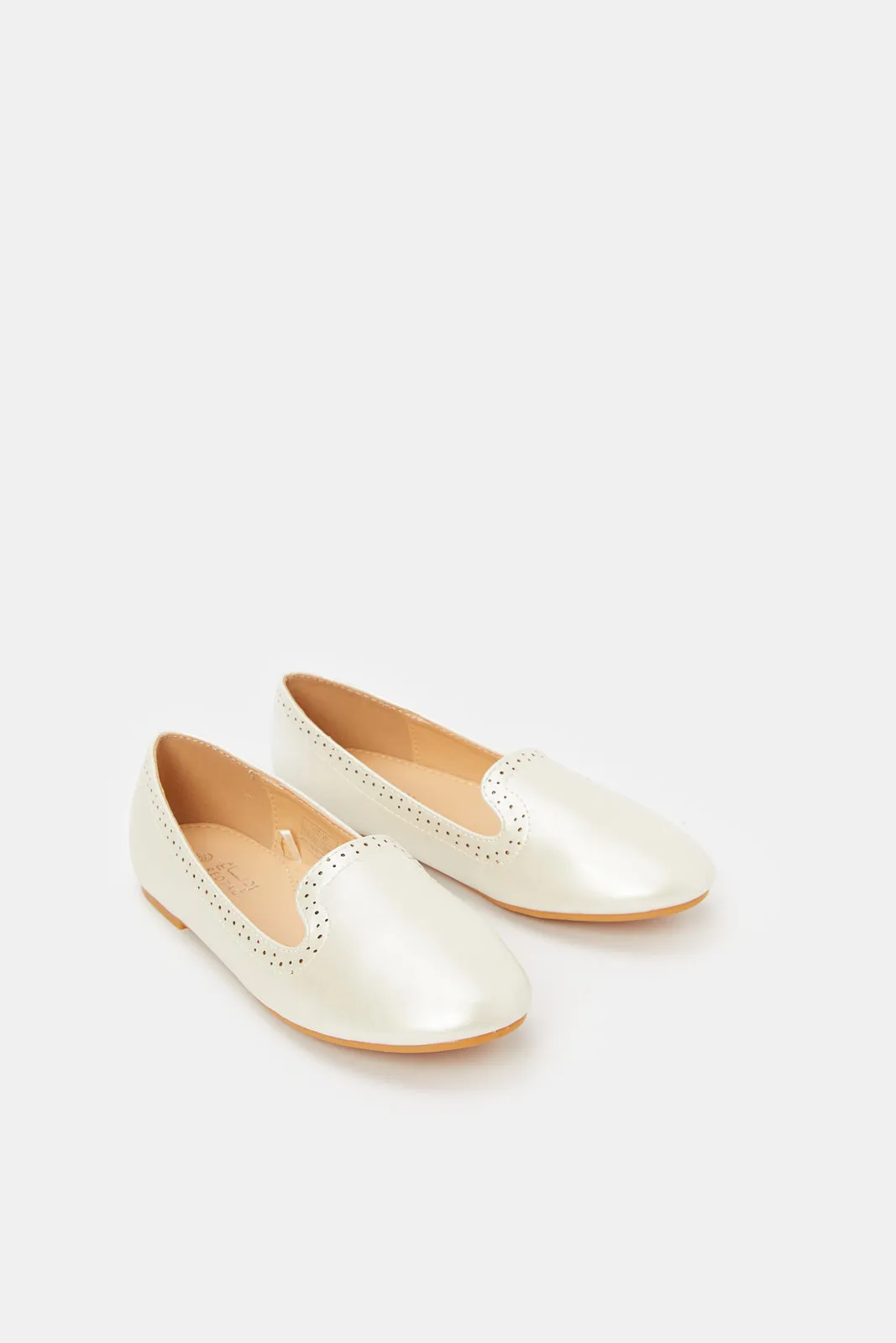 Senior Girls Ivory Embellished Loafer