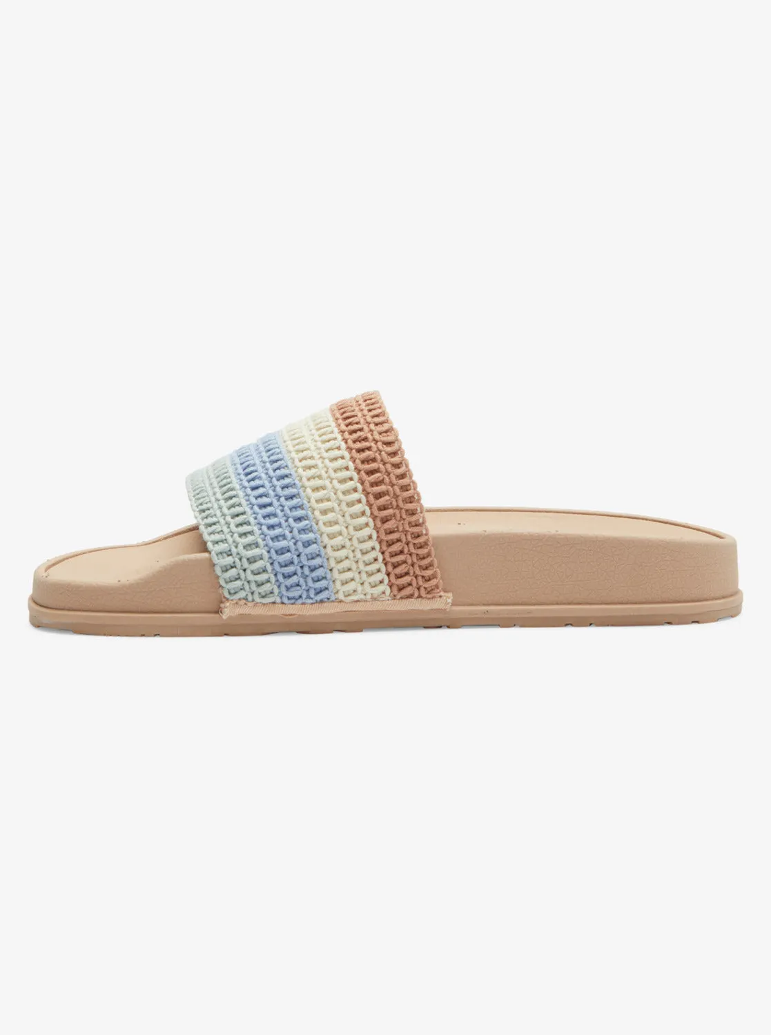 Slippy Crochet Sandals - Light Blue/Brown