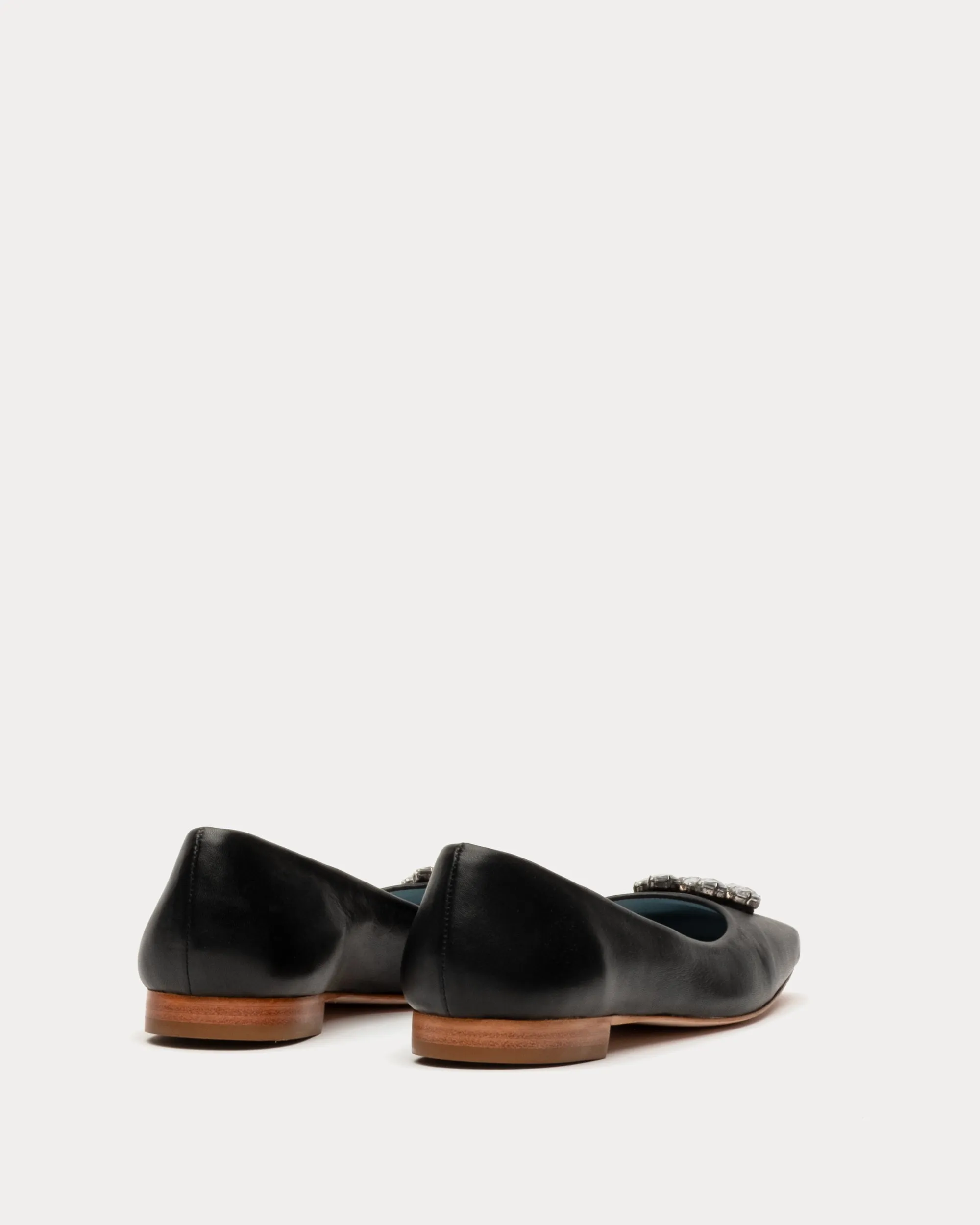 Square Toe Ballet Flat Black