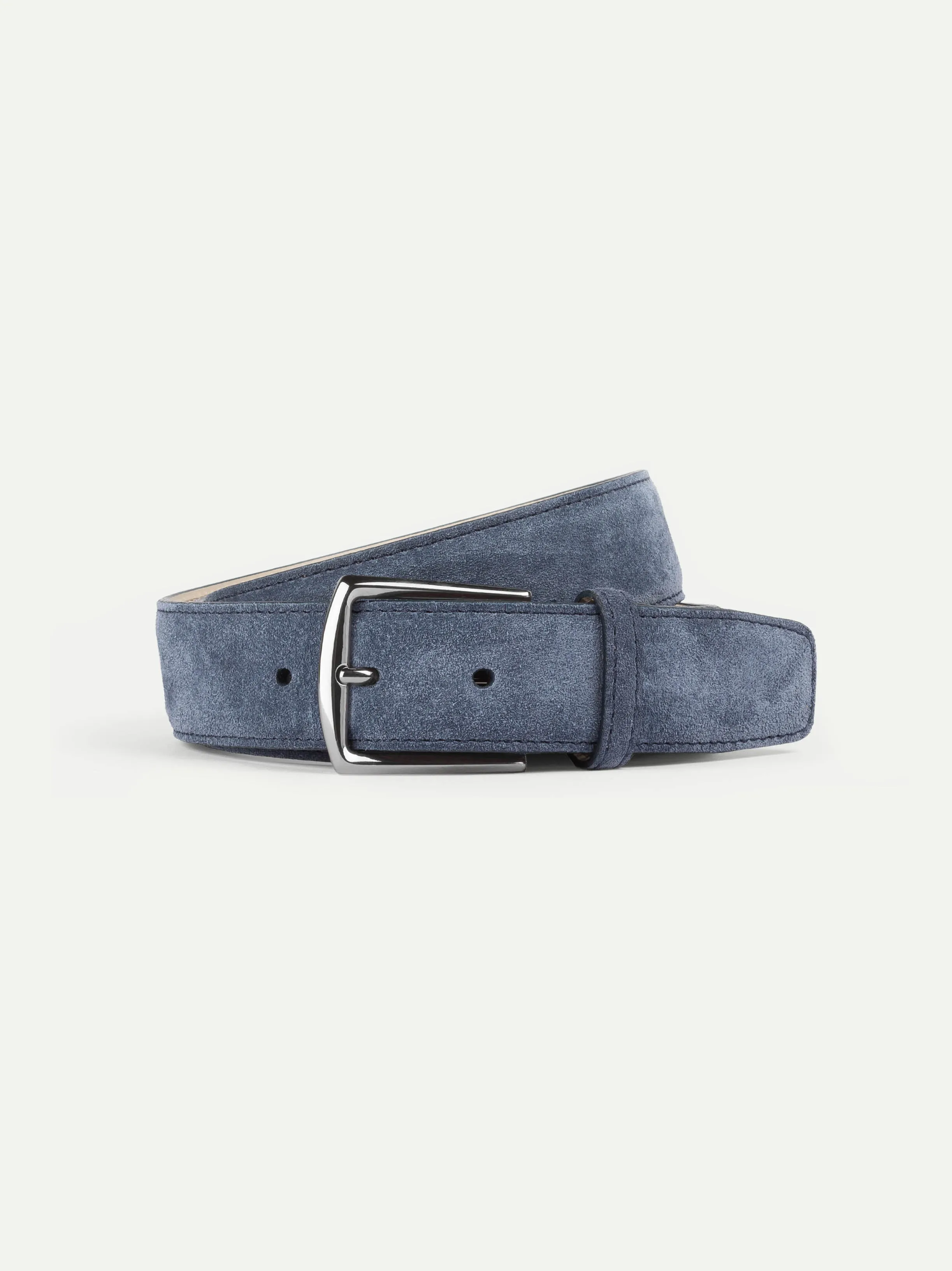 Steel Blue Suede Leather Belt