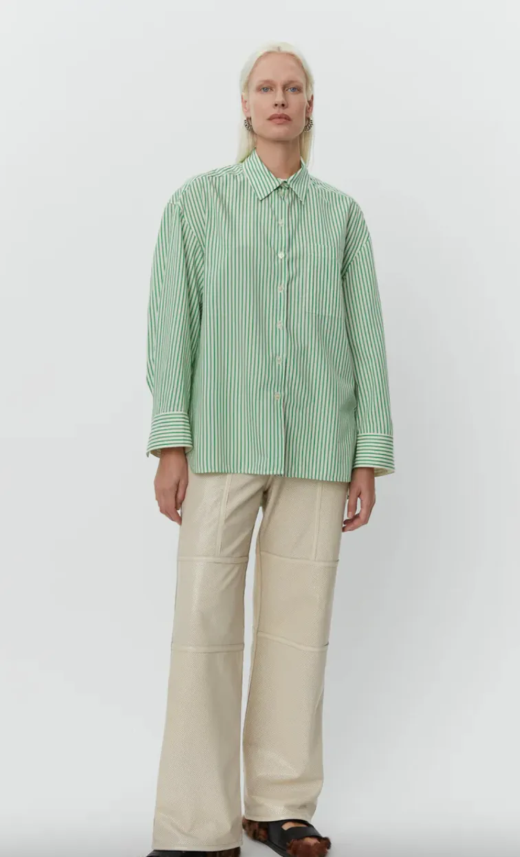 Tan Daily Classic Stripe Fern Shirt