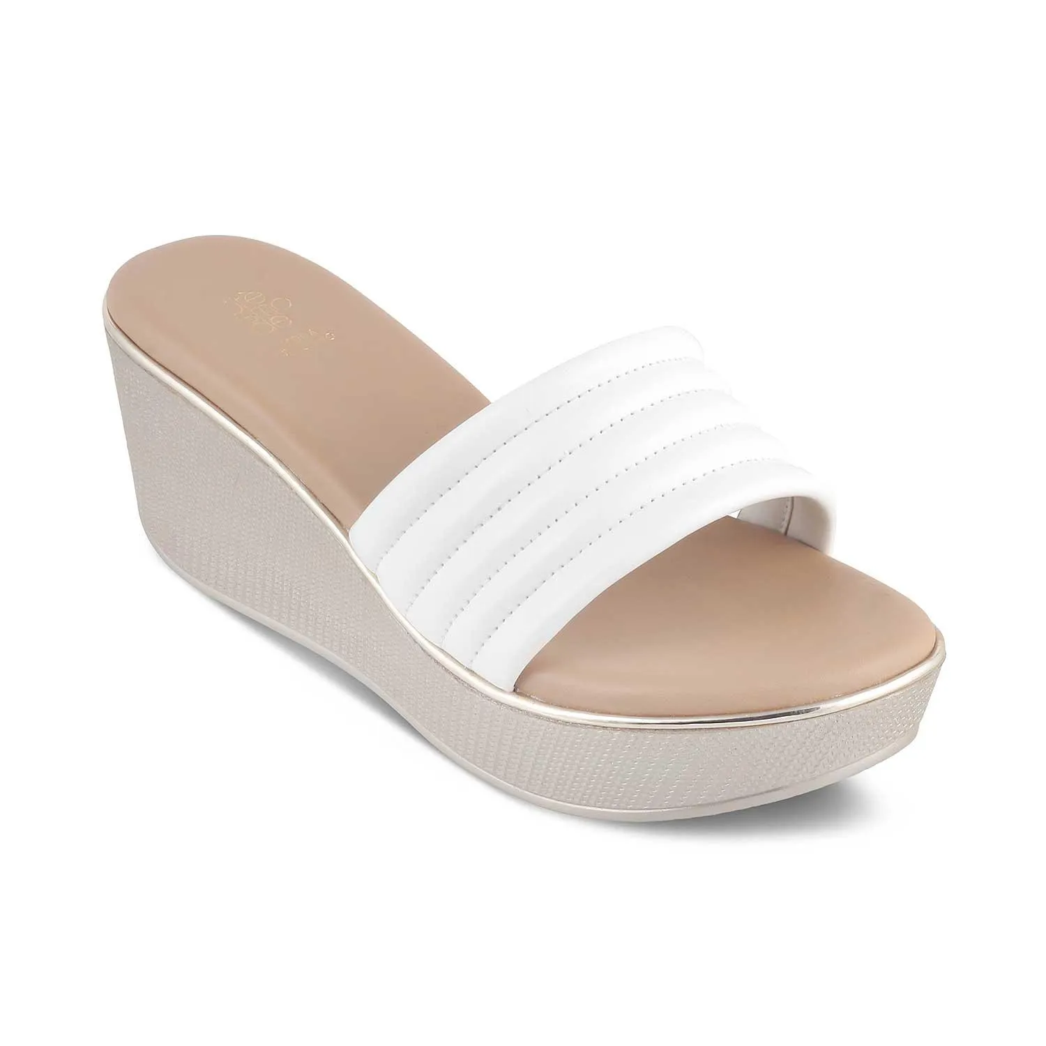 The Skledge White Women's Dress Wedge Sandals Tresmode