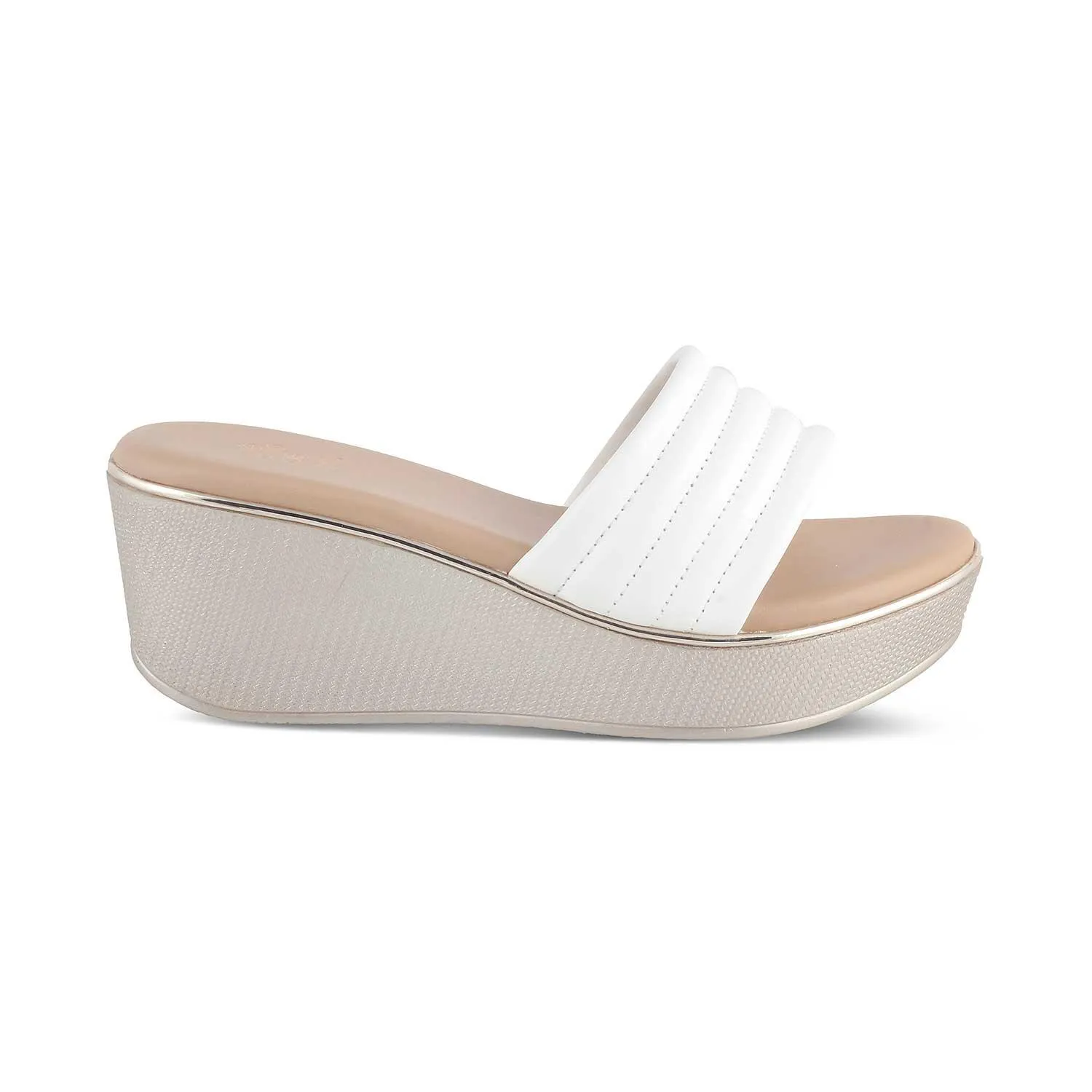 The Skledge White Women's Dress Wedge Sandals Tresmode