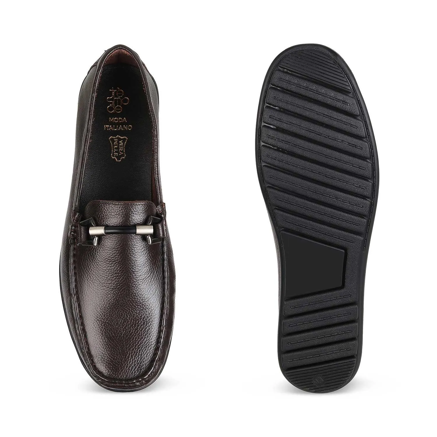 The Uffizi Brown Men's Leather Loafers Tresmode