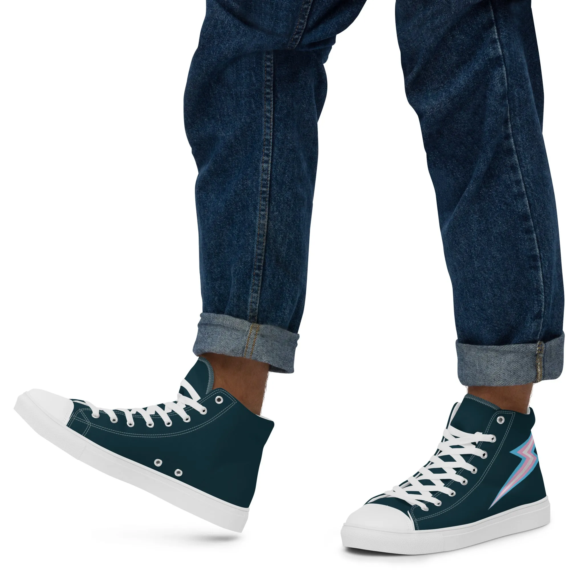 Trans Lightning Blue High Top Trainers (male sizes)