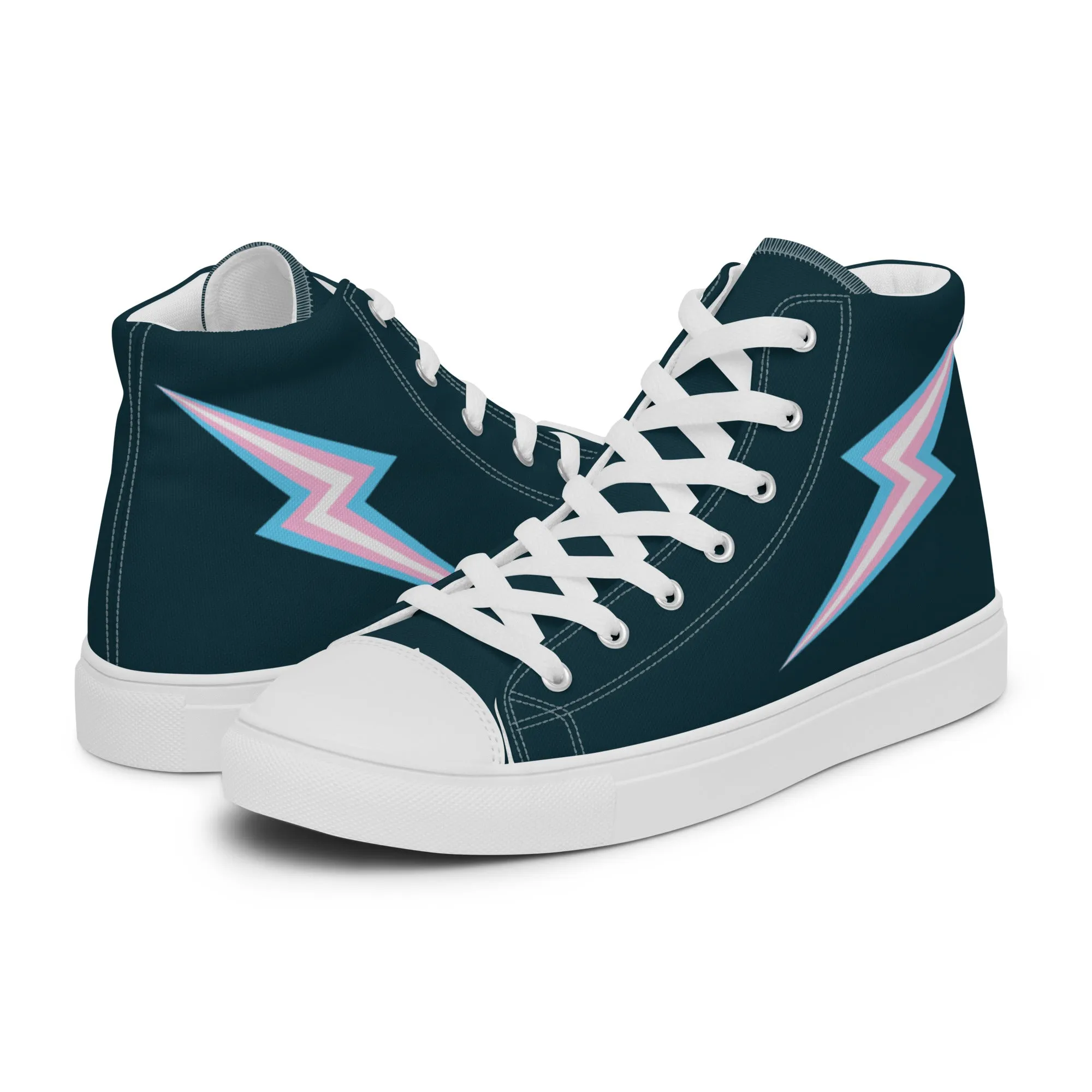 Trans Lightning Blue High Top Trainers (male sizes)