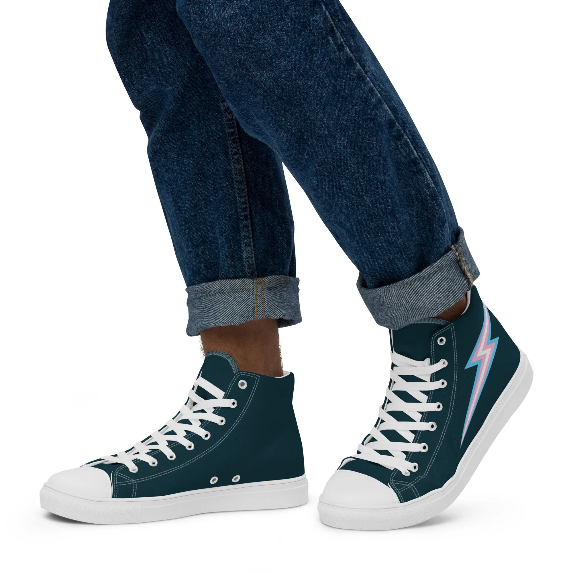 Trans Lightning Blue High Top Trainers (male sizes)