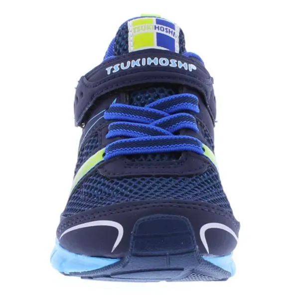 Tsukihoshi Velocity Boys Running Shoes - Navy Sky | Lightweight, Machine Washable Sneakers for Kids & Toddlers