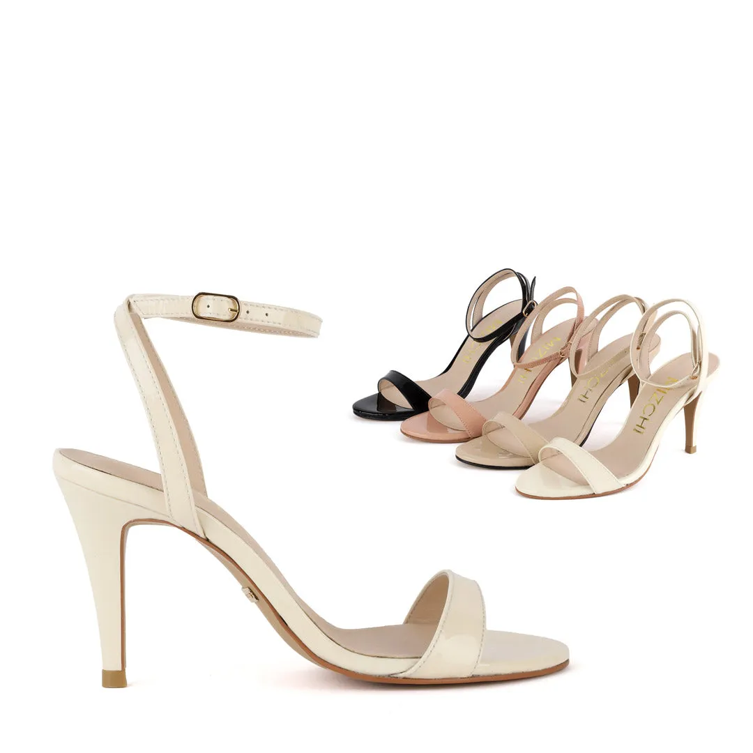 *UK 1 - MEGAN - Ivory patent, 8cm heel