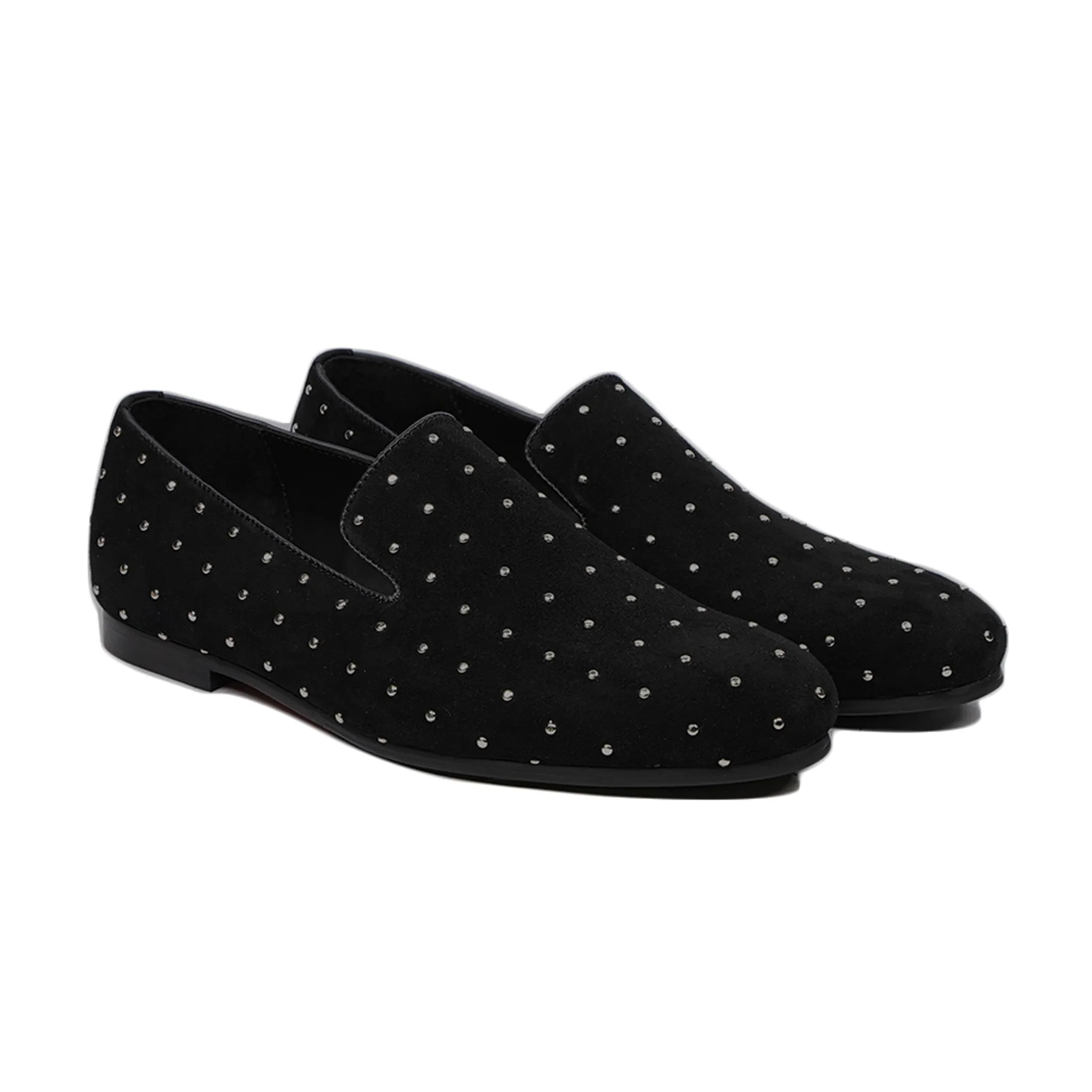 Walrus - Men's Black Kid Suede Loafer